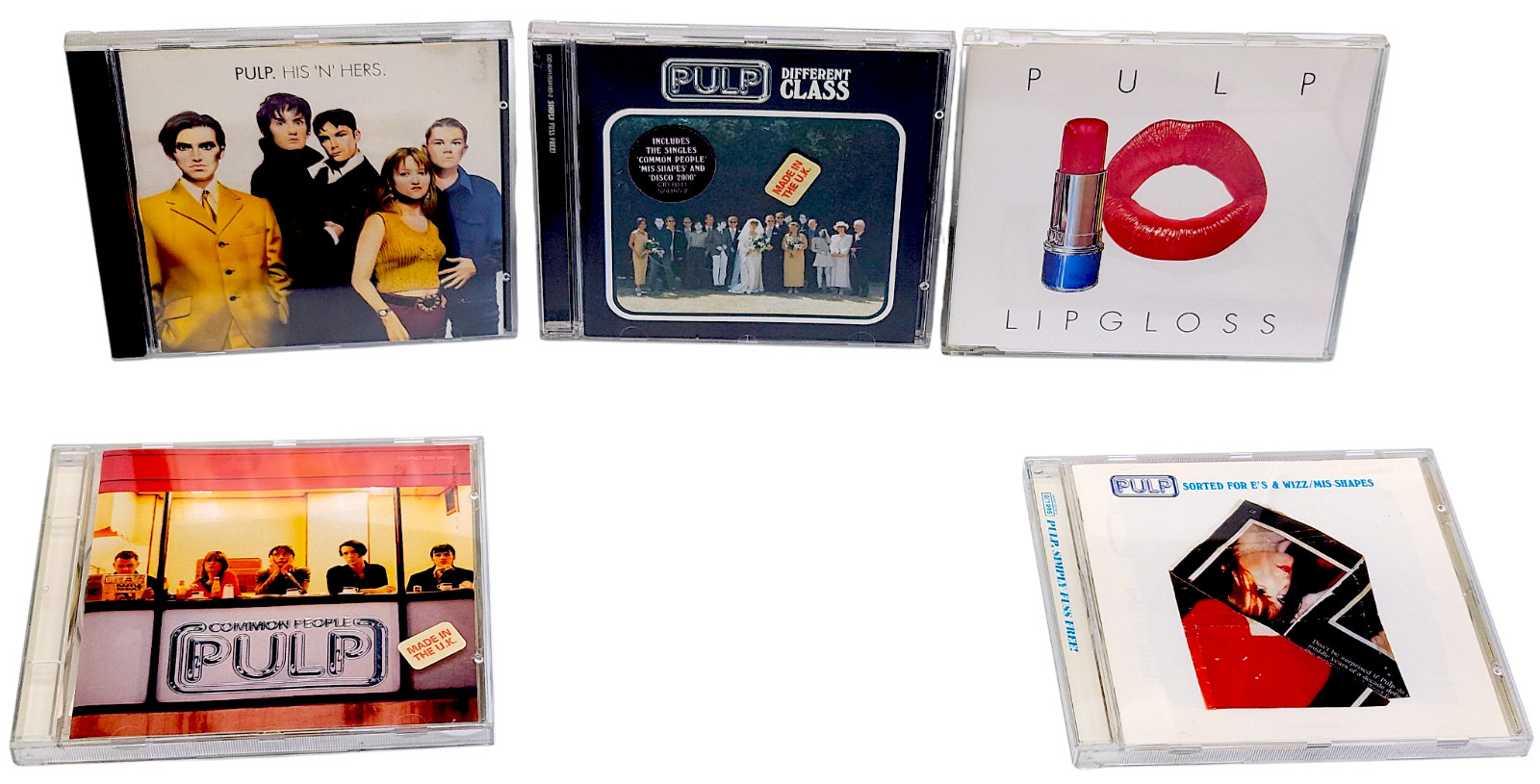 Pulp His N Hers Different Class LipGloss Common People UK Rock Britpop 5 CD Lot