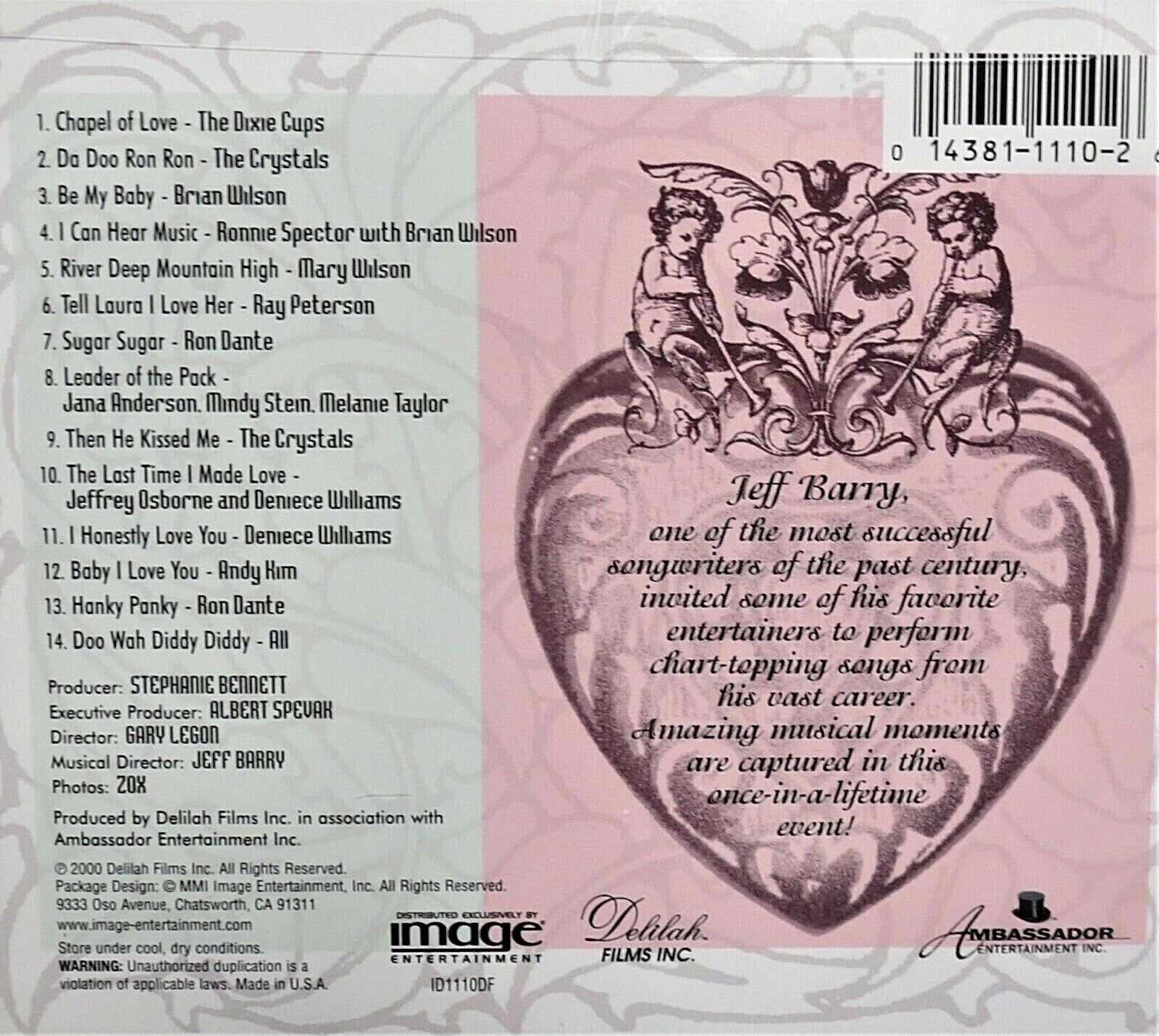 JEFF BARRY CHAPEL OF LOVE CD New Ronnie Spector,Dixie Cups,Ron Dante,Mary Wilson