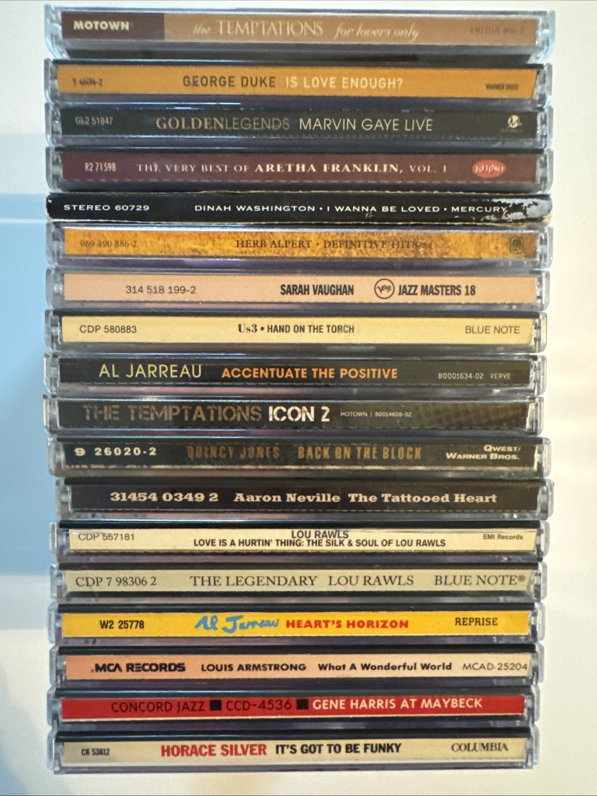 Jazz Funk/Soul 18 CD Lot - Al Jarreau Temptations Lou Rawls Louis Armstrong