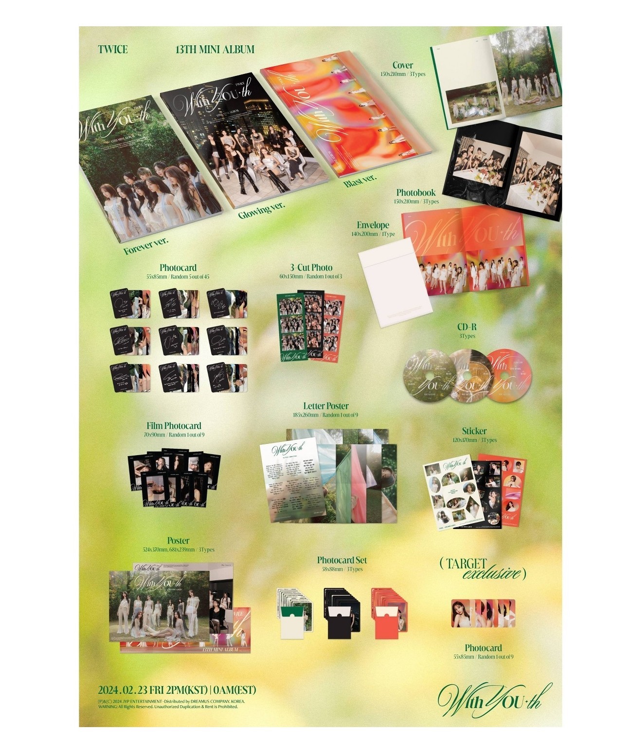 Twice With YOU-th 13th Mini Album Blast Version Target Exclusive Photo Card CD