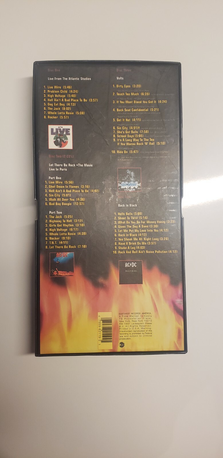 CD:AC/DC-Bonfire Used Box Set 5Disc 1997 Booklet,Poster stickers & plectrum