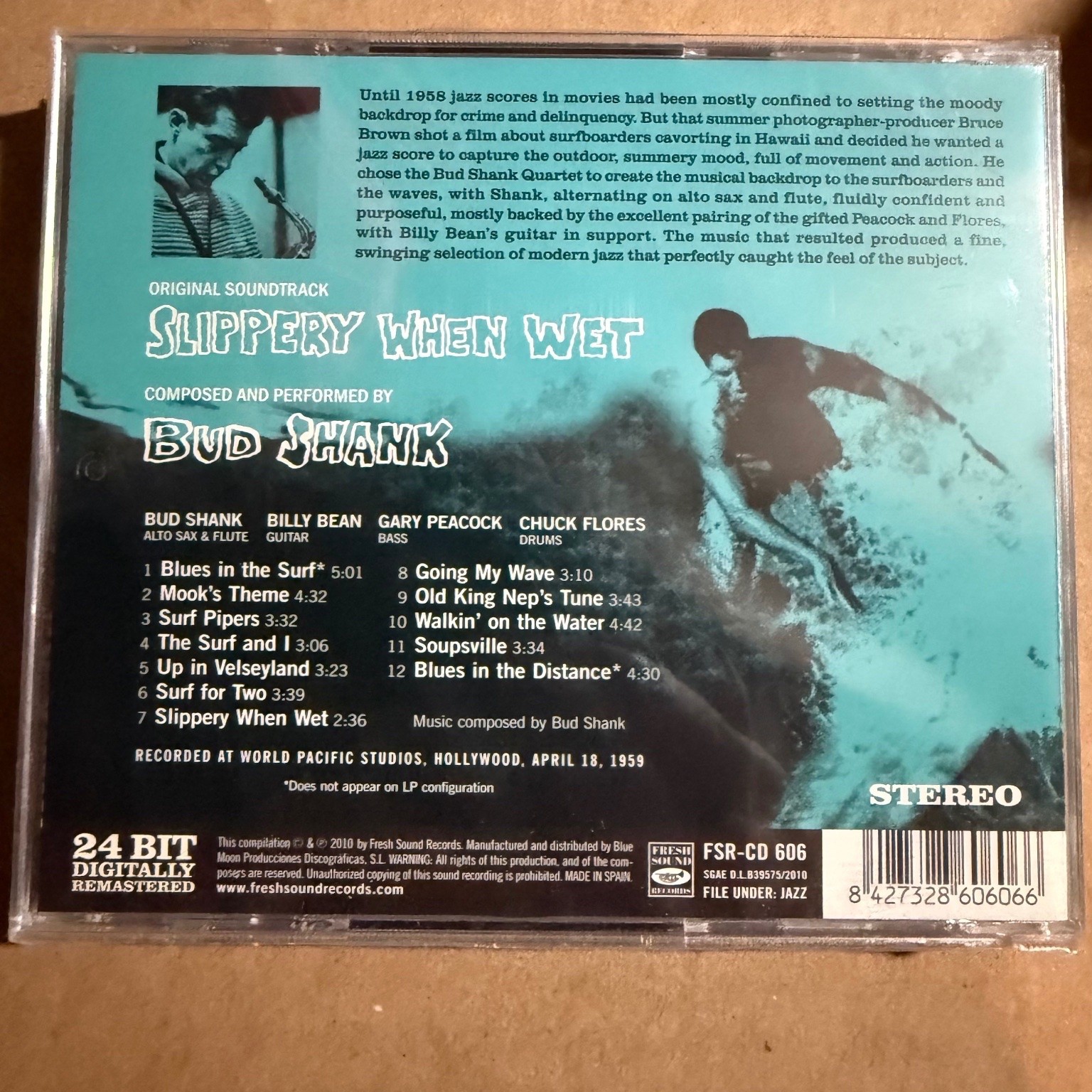 Bud Shank – Slippery When Wet CD 1959 Jazz Soundtrack Fresh Sound Records