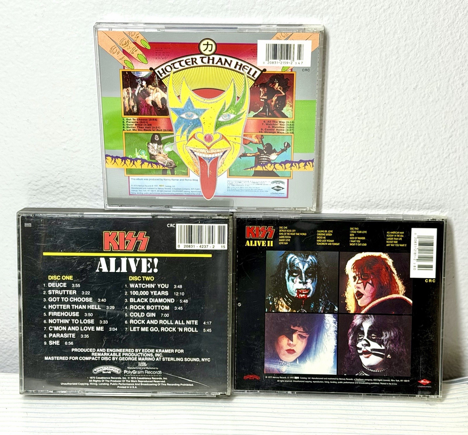 KISS ~ 3 CD Lot ~ Alive! Alive II & Hotter Than Hell 💥 💿 Rare 💥