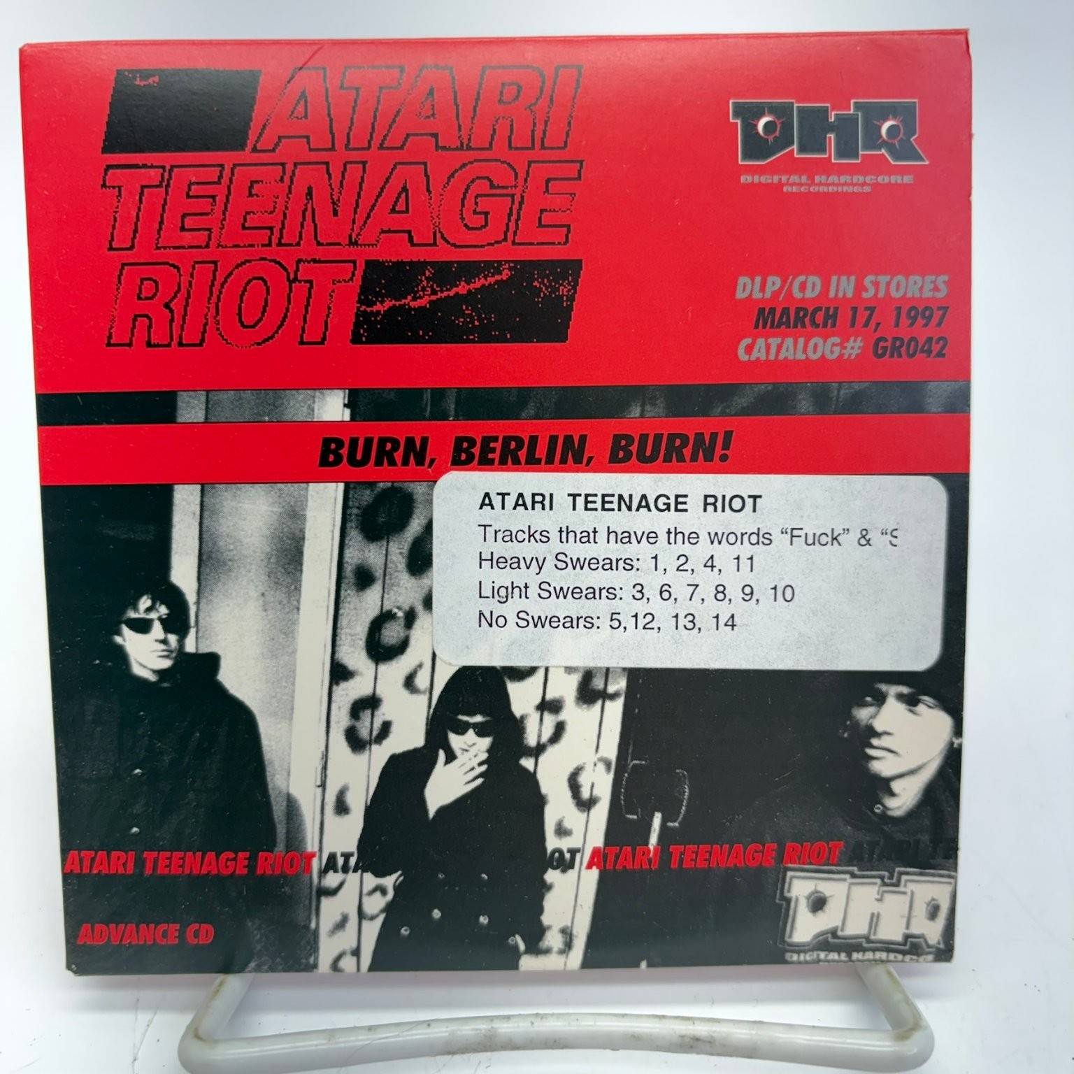 Atari Teenage Riot – Burn, Berlin, Burn! CD 1997 Advance Promo Digital Hardcore