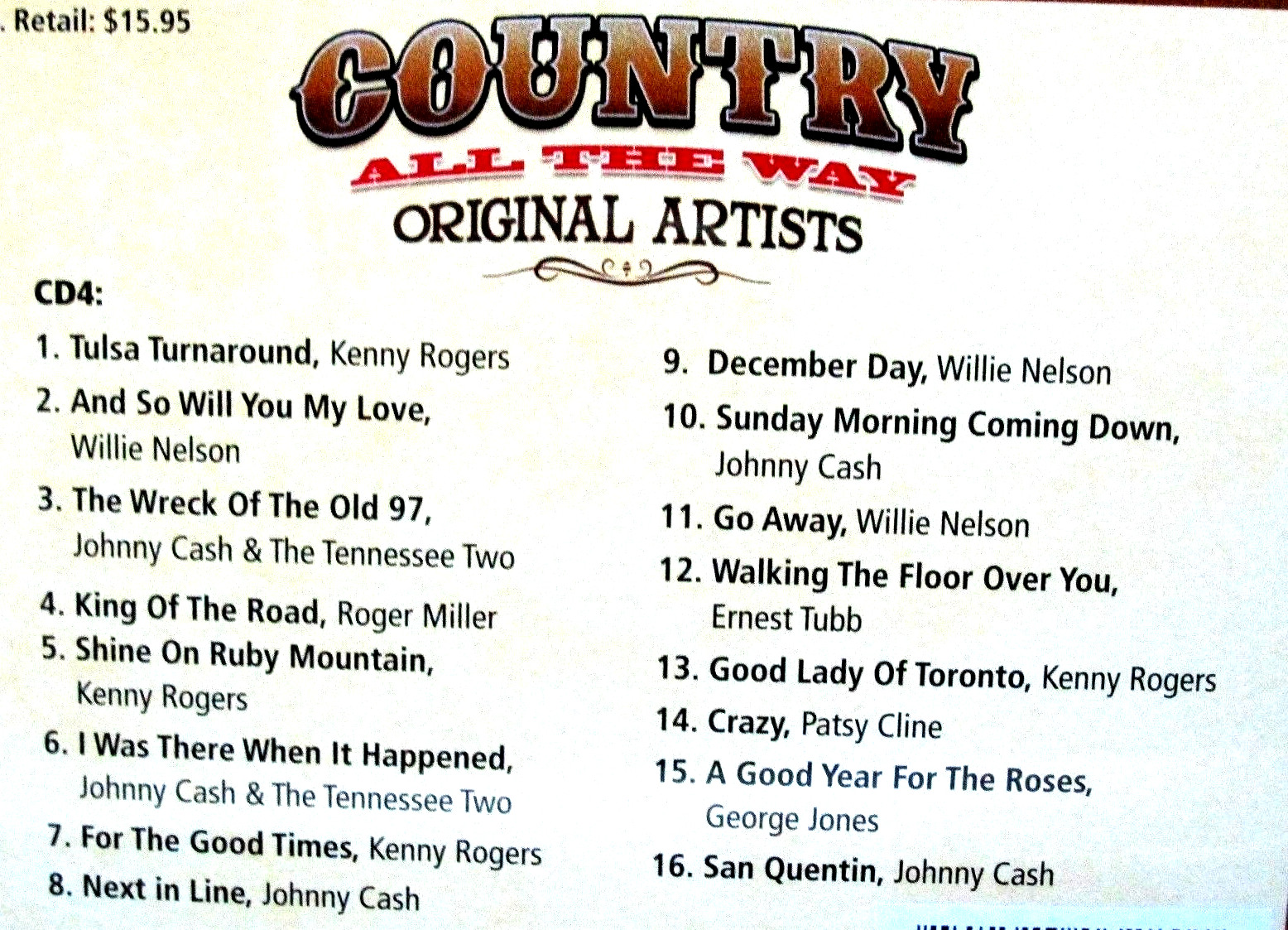 Country Music All The Way 5 CDS NEW Loretta Lynn,Willi Nelson,60 SONGS,ORIGINAL