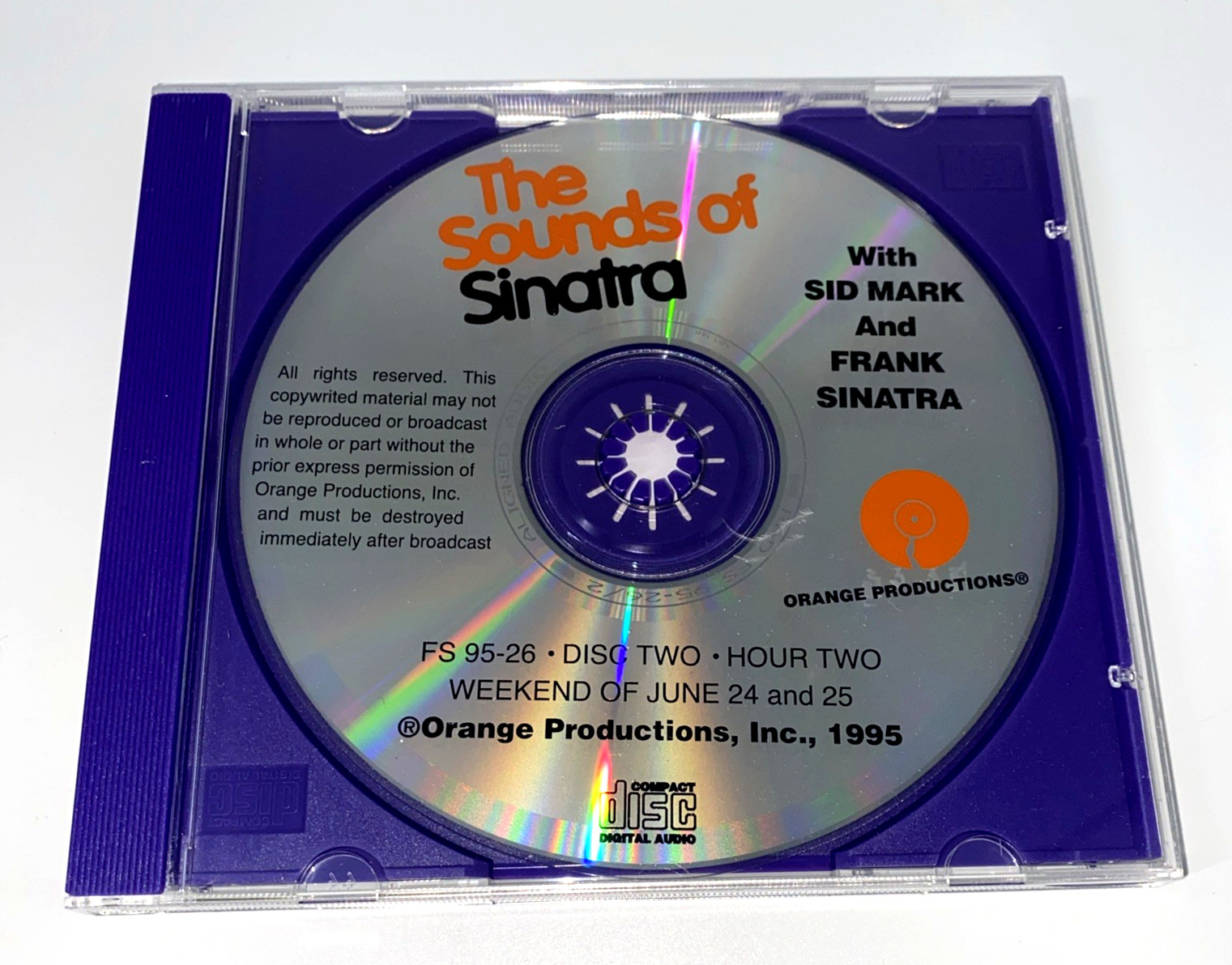 Sounds Of Sinatra Sid Mark Radio Show June 24-25 1995 CD Set #95-26 Orange