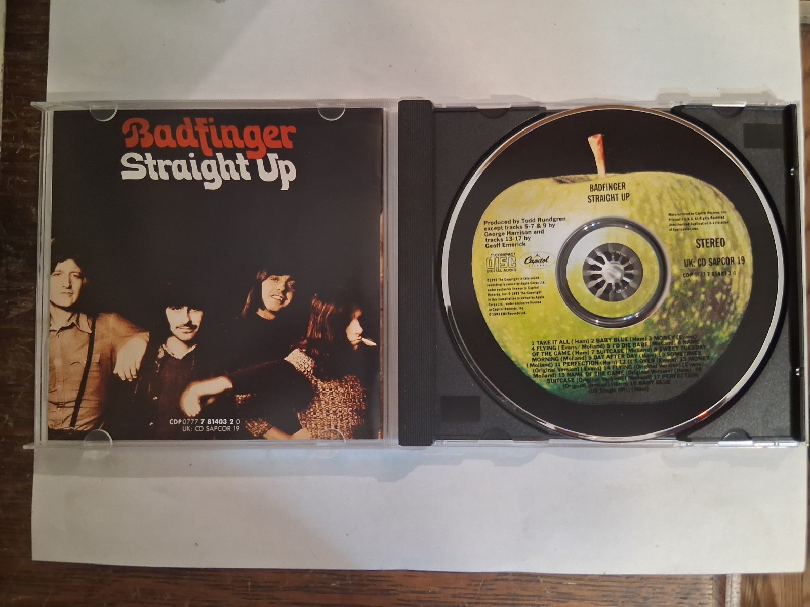 Badfinger – Straight Up CD 1993 Remastered Bonus Tracks Rock Apple Records