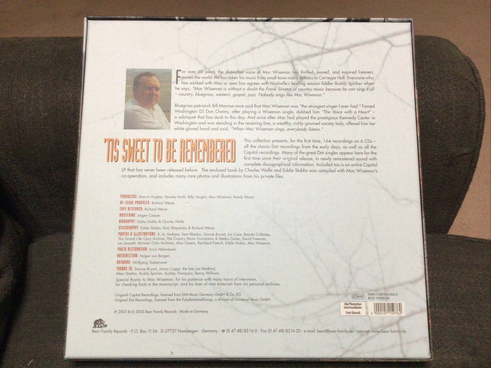 Mac Wiseman Bear Family 6 CD Box Set Complete Recordings 1951 1964 Tis Sweet To