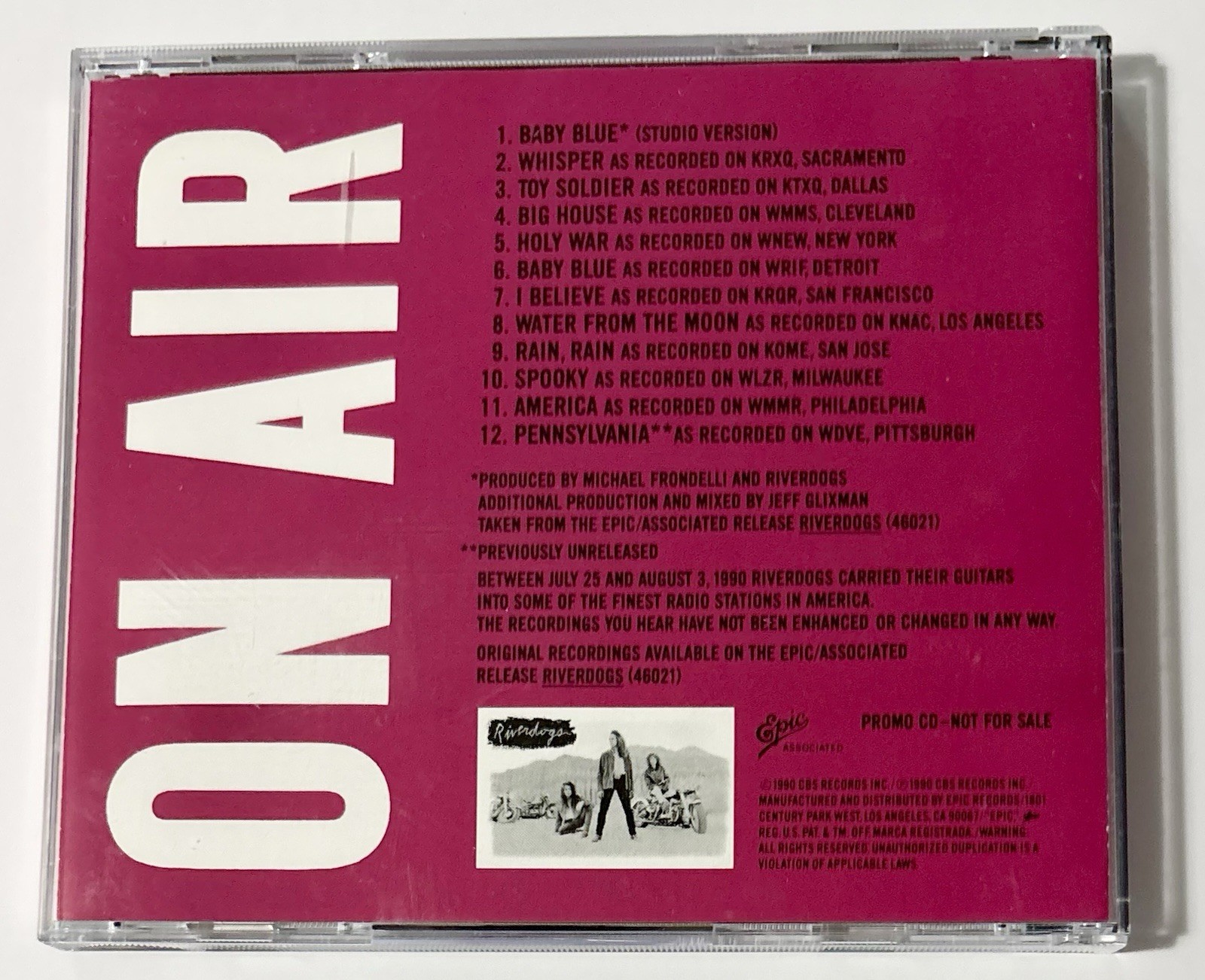 Riverdogs - On Air (Promo CD, 1990) Hard Rock Epic Records