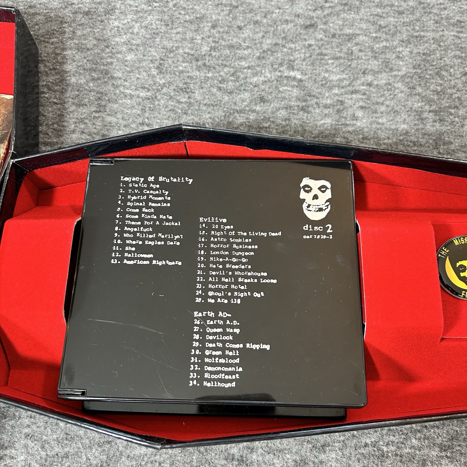 Misfits Coffin Box Set 4 Discs Caroline Distribution Complete Rare with Pin