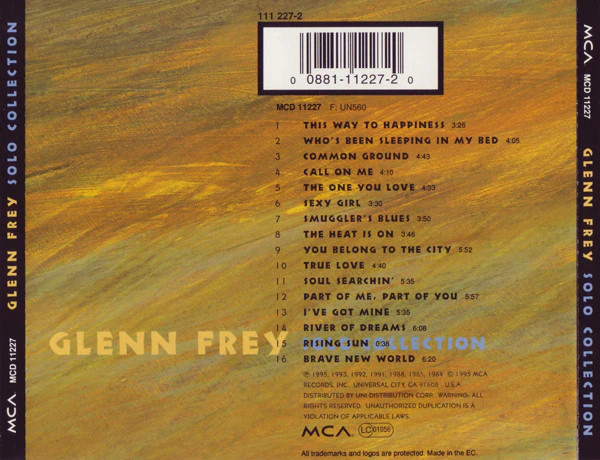 Solo Collection [Import] by Glenn Frey (CD, 1995, MCA) *NEW* *FREE Shipping*