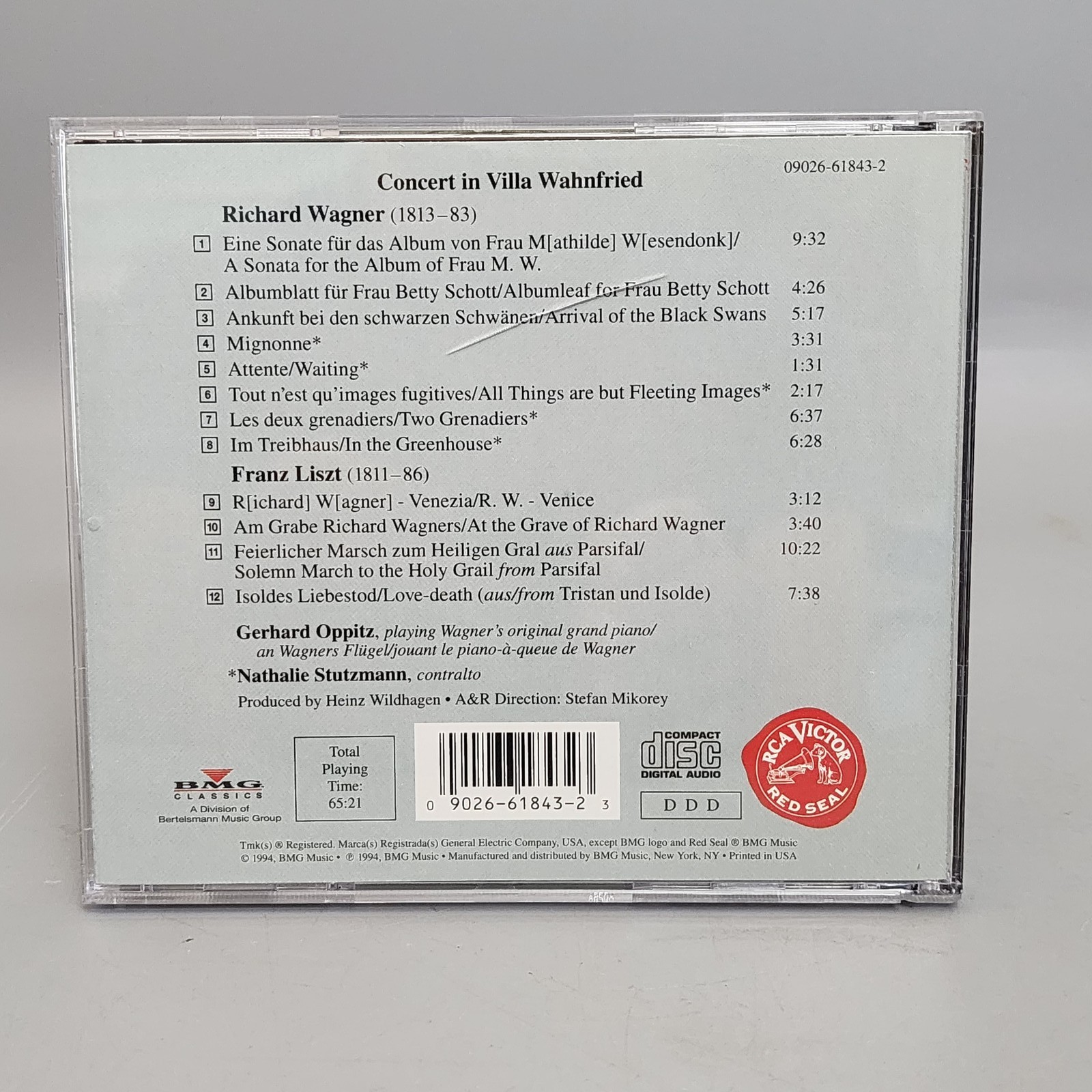 Wagner Liszt Concert in Villa Wahnfried CD Nathalie Stutzmann Gerhard Oppitz RCA
