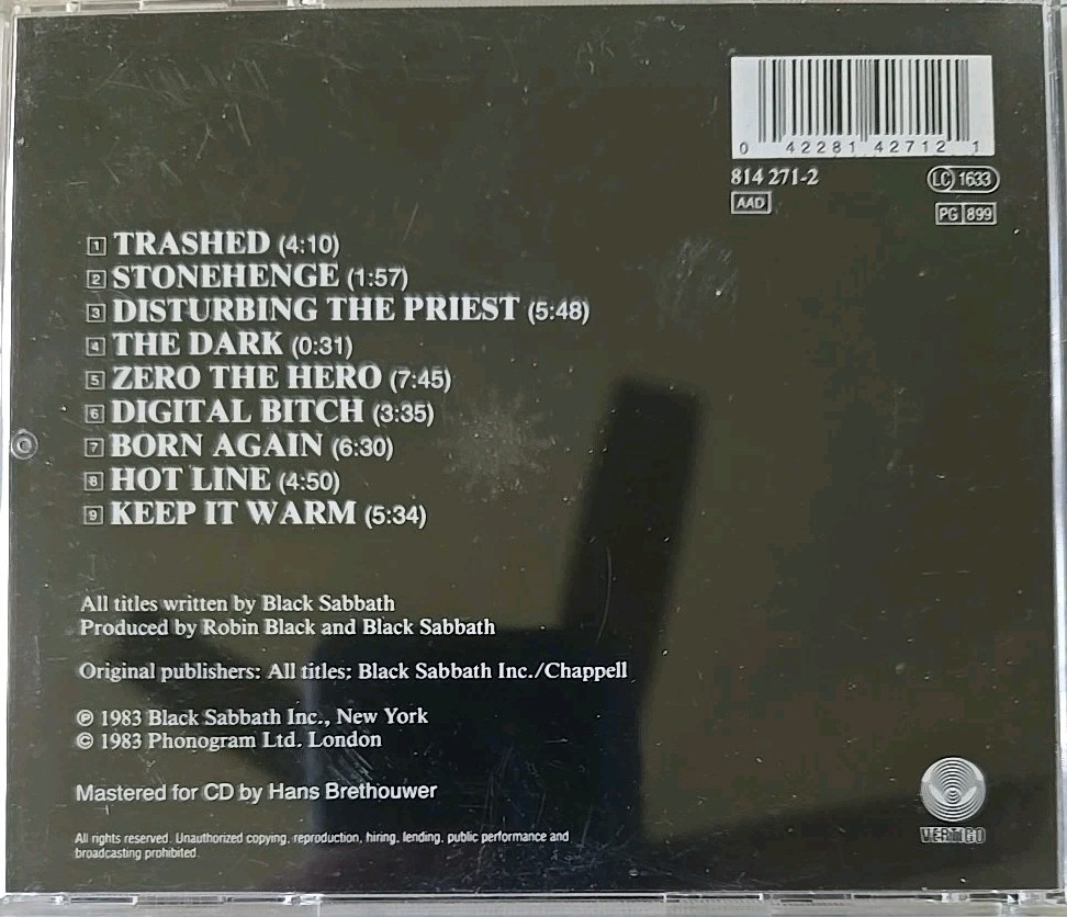 Black Sabbath: Born Again, Vertigo 814 271-2, West Germany 1987