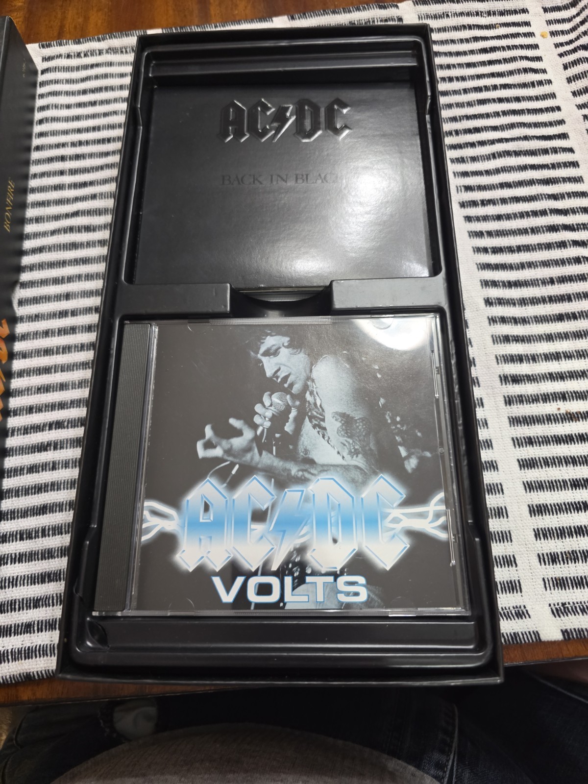 AC/DC Bonfire CD Box Set 4-Disc 1997 with Booklet, Poster, and Sticker. Black