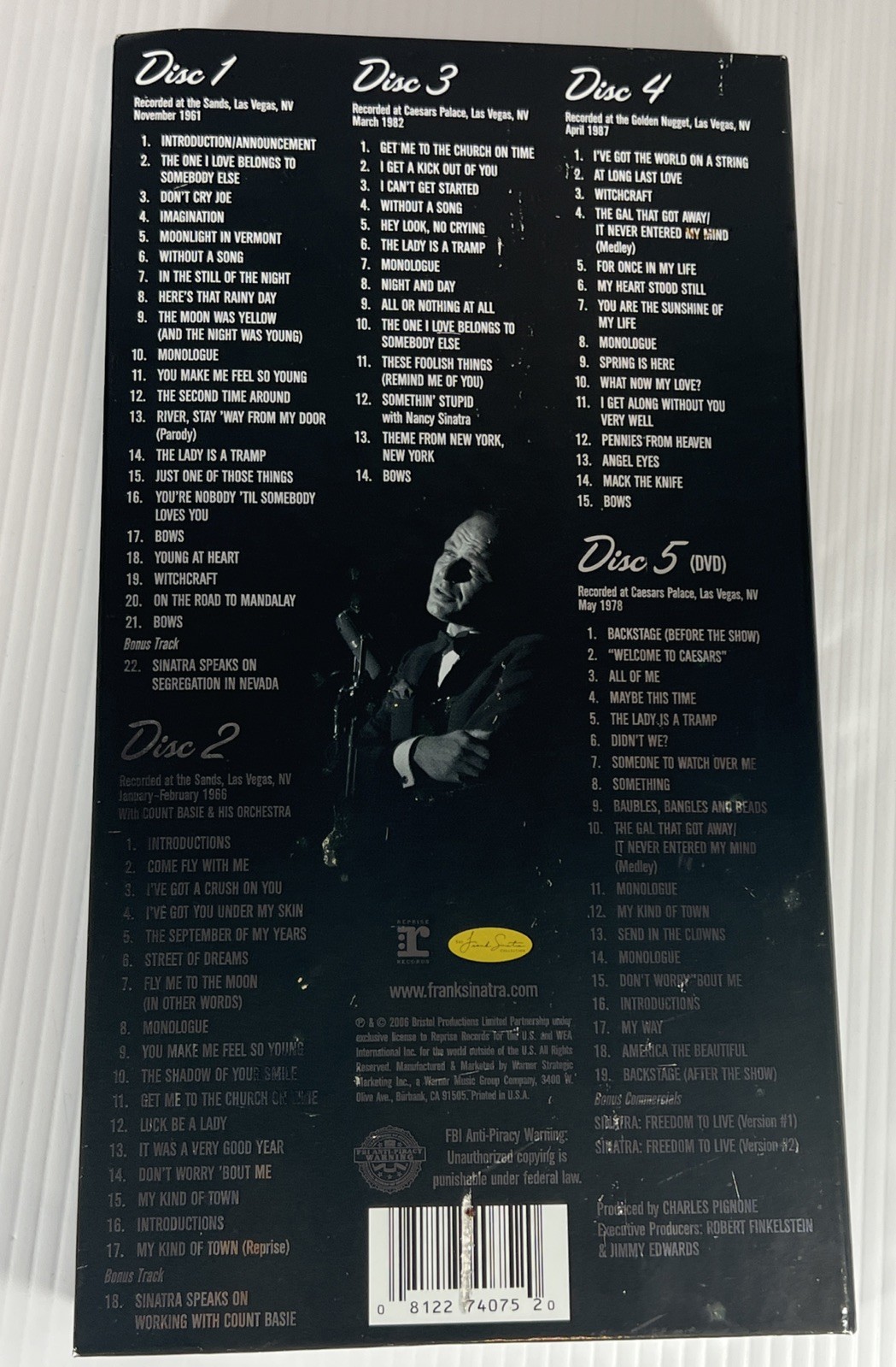 Frank Sinatra Ultimate Vegas 4CD+DVD Long Box Set Reprise 2006 VG