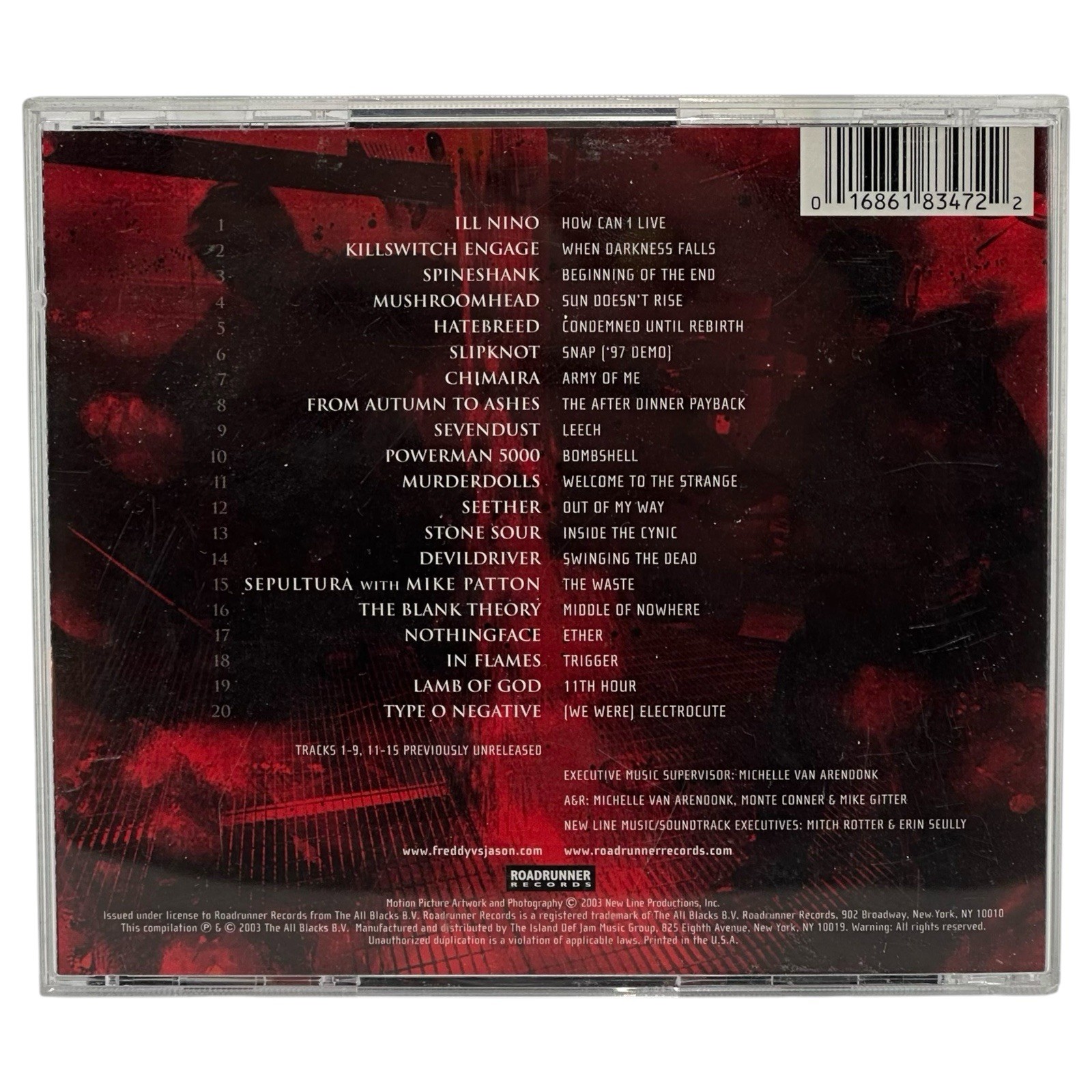 FREDDY VS JASON Heavy Metal Movie OMPS Roadrunner 168618347-2 Slipknot In Flames