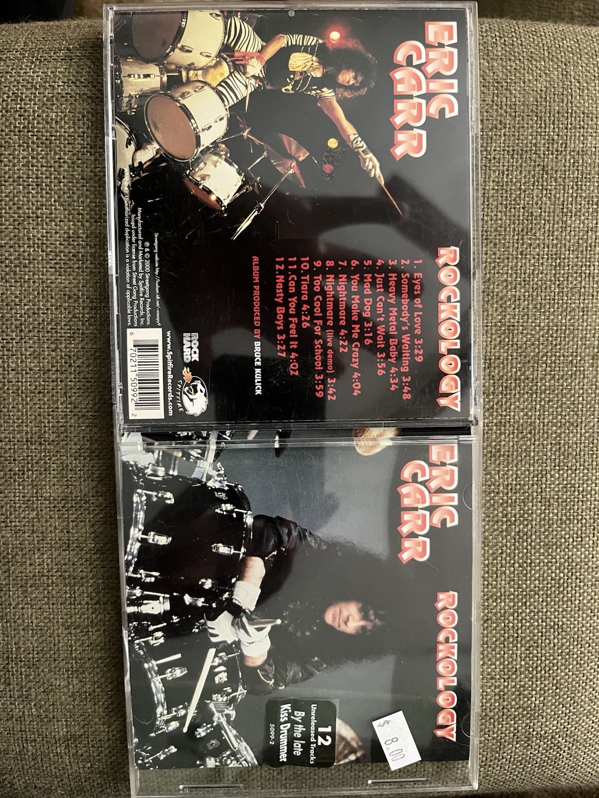 Eric Carr Rockology CD 2000 Spitfire, Bruce Kulick, Kiss W/Hype Sticker