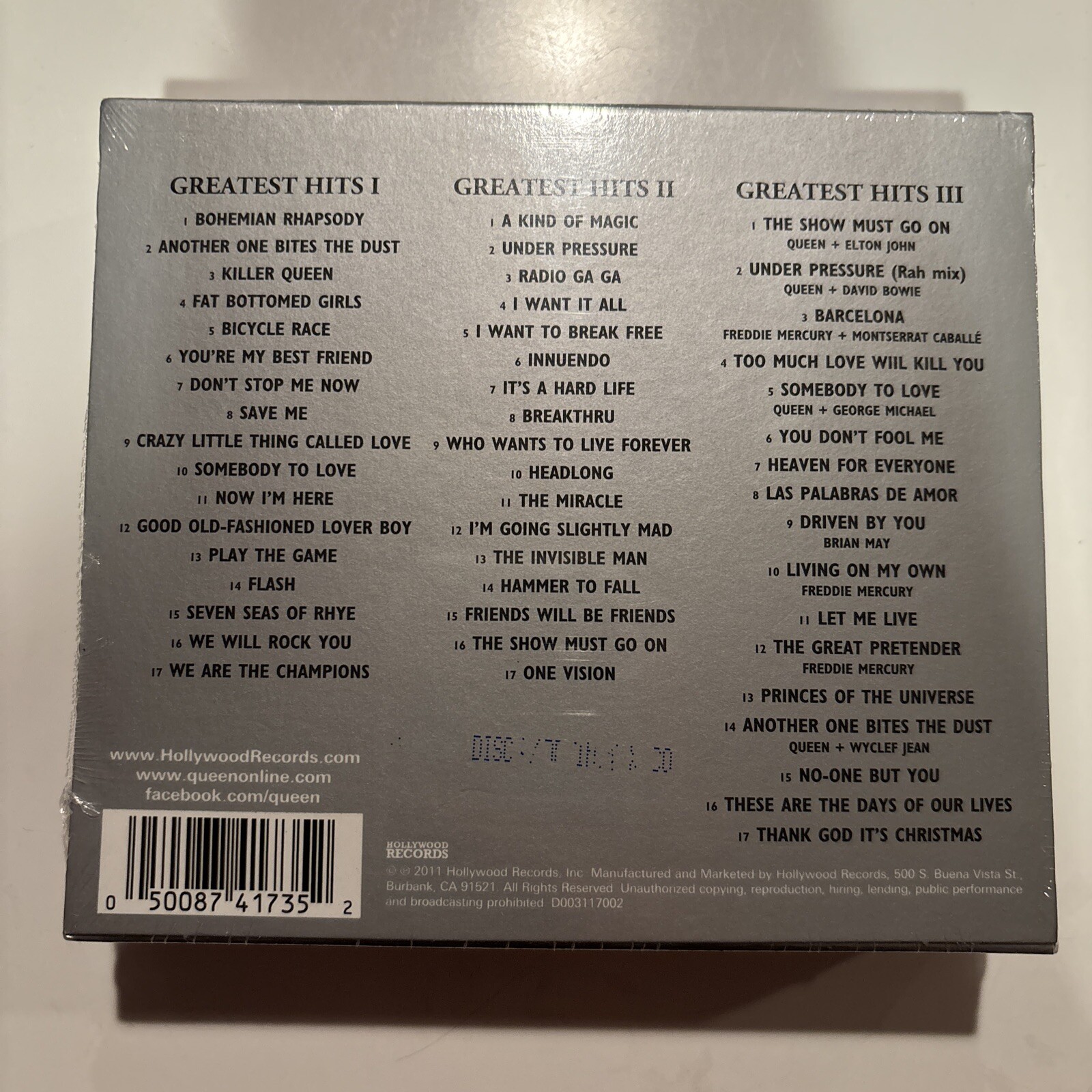 Queen Greatest Hits I, II, III The Platinum Collection 3-CD Set; Sealed