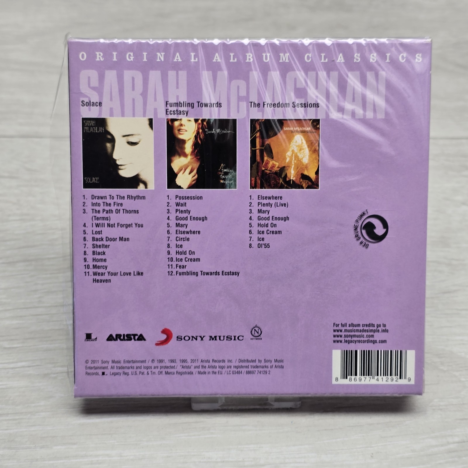 Sarah McLachlan - Original Album Classics - 3 CD Set 2011 Sony Music Very Good