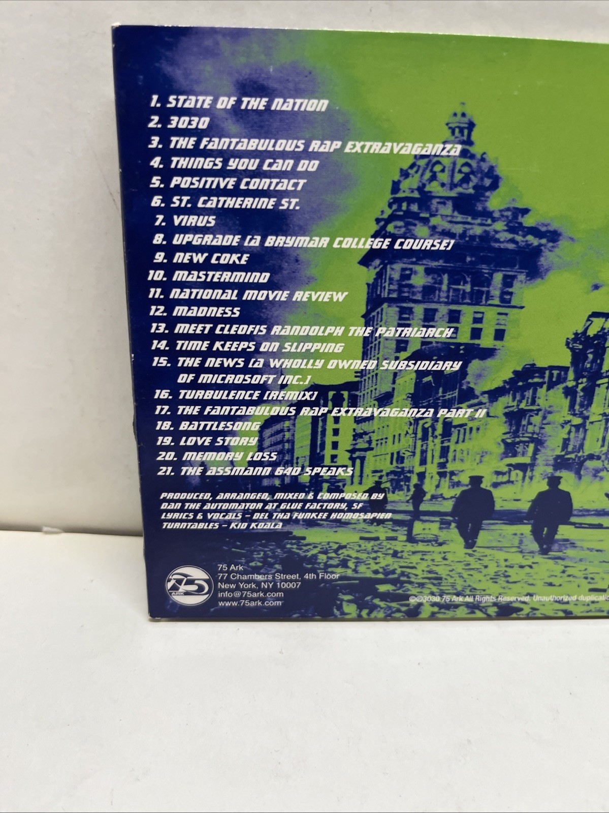 Deltron 3030 Self Titled Digipak CD 2000 75 Ark Records Rare Hip Hop Rap