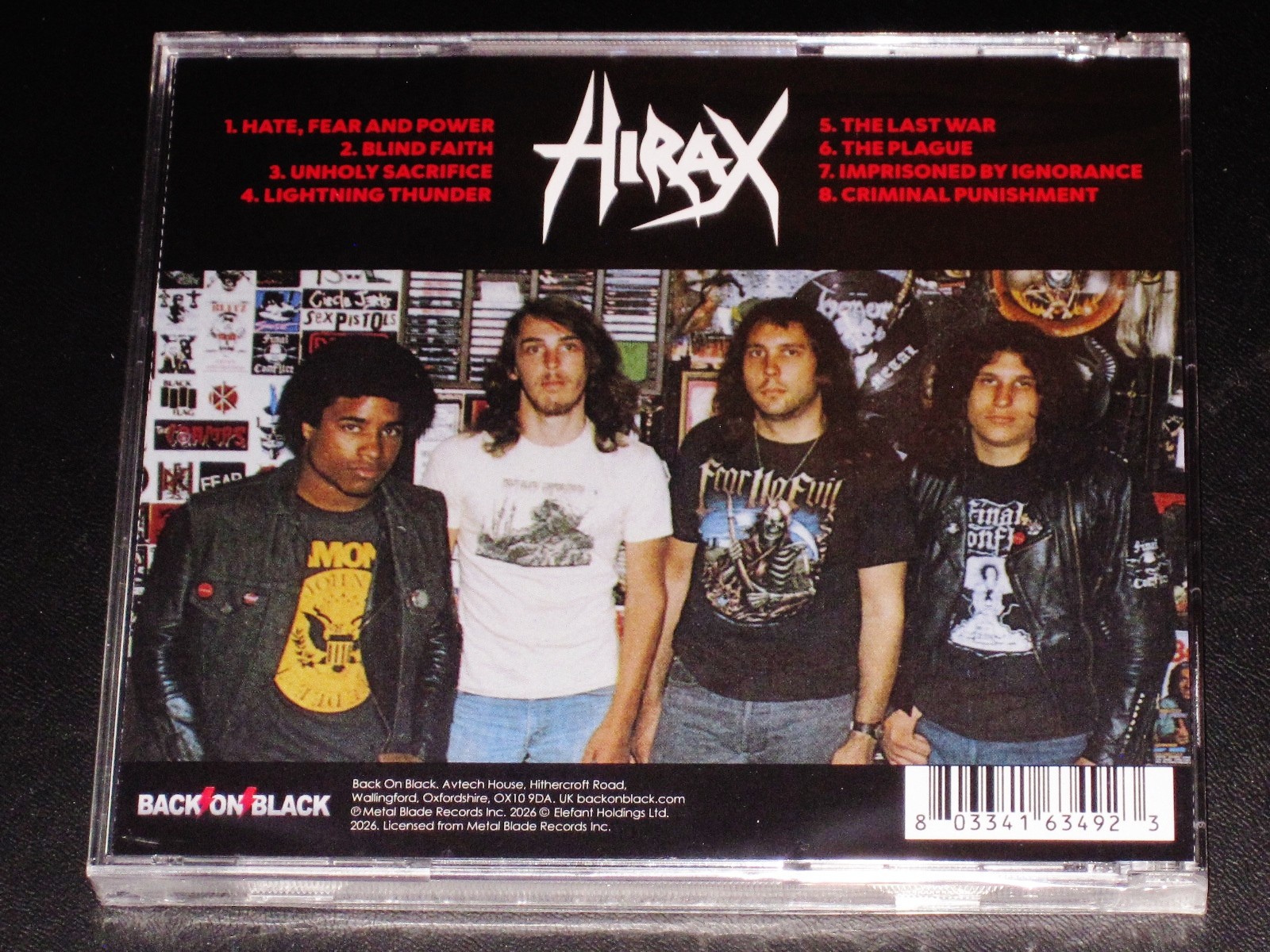 Hirax: Hate, Fear And Power CD 2026 Reissue Back On Black UK BOBV1199CD NEW