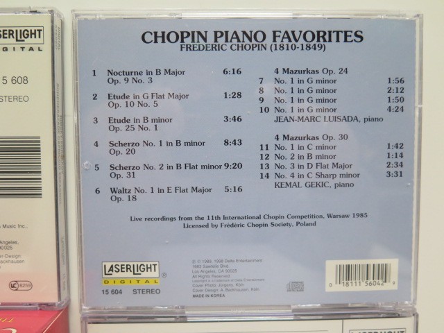 CLASSICAL FAVORITES 5 CD BOX SET MOST BELOVED MELODIES 2001 LASERLIGHT 35 606 EX