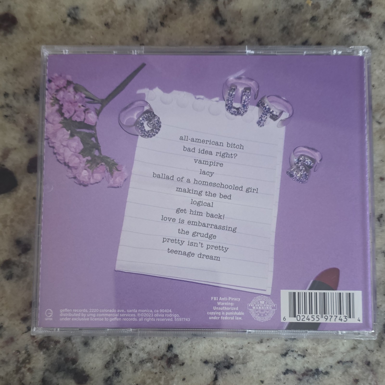 Olivia Rodrigo - GUTS CD 2023 Geffen Records Pop Album (Parental Advisory)