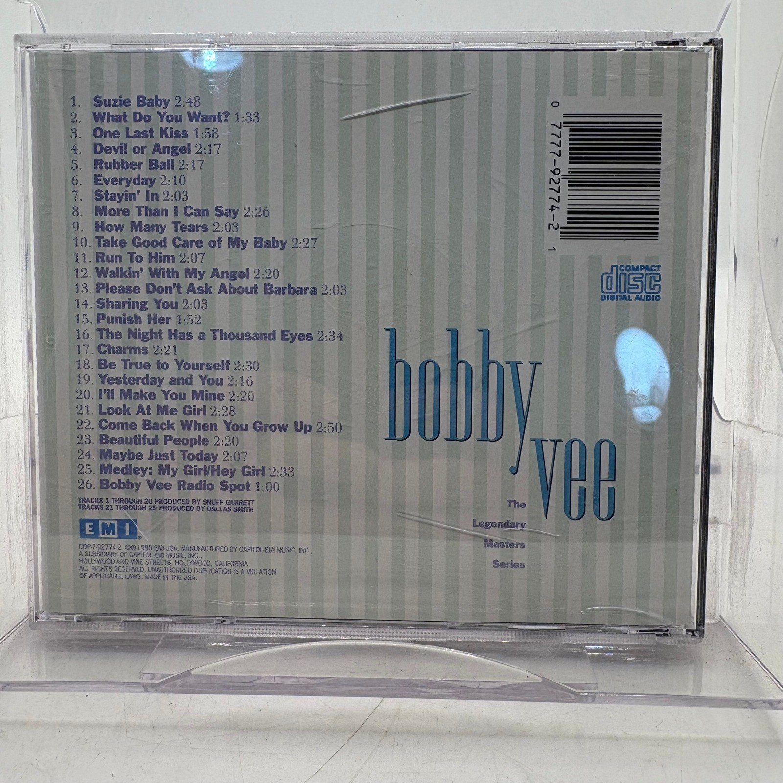 Bobby Vee The Legendary Masters Series CD 1990 EMI Liberty Pop Rock