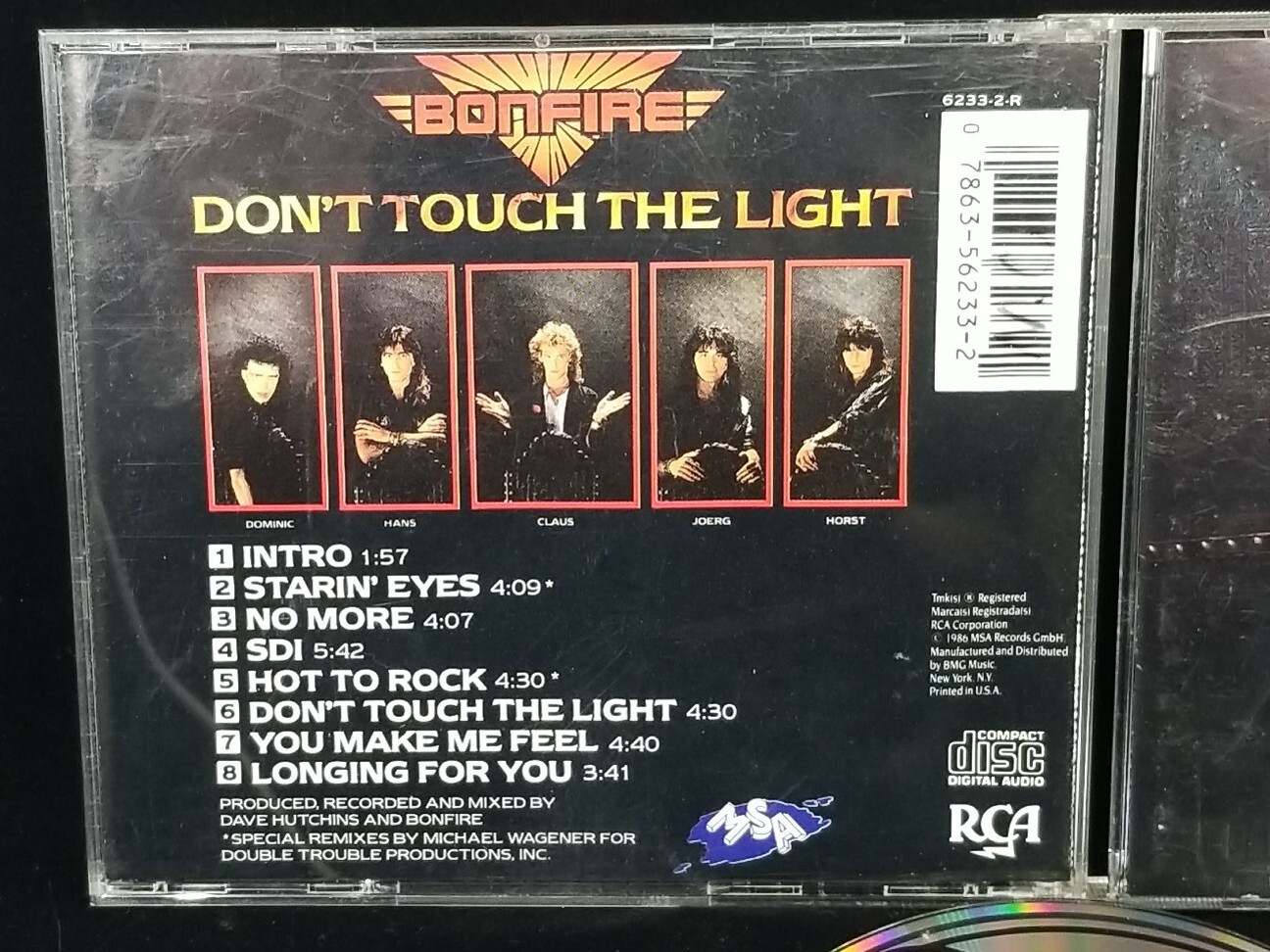 BONFIRE Don't Touch The Light 1986 Original CD Release RCA MSA 62333-R