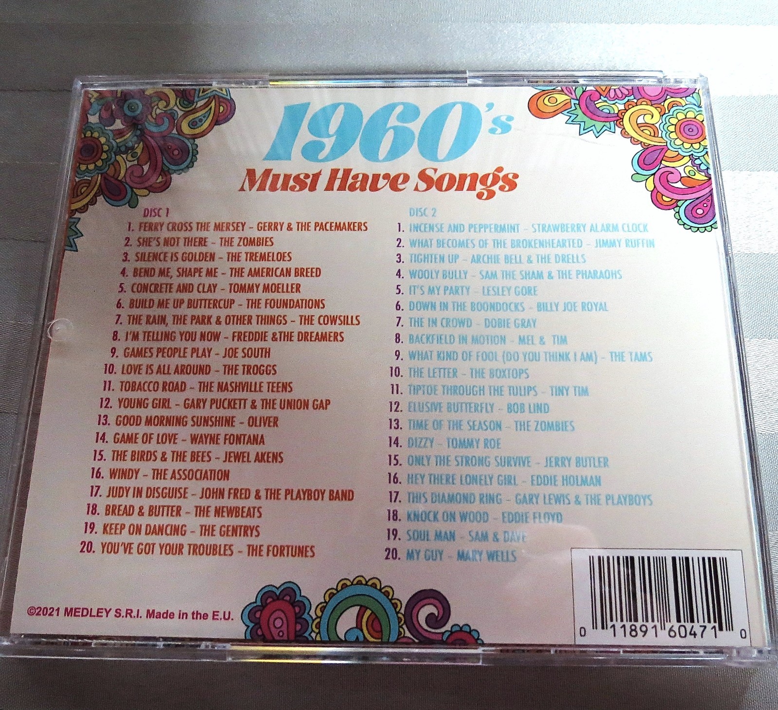 1960's MUST HAVE SONGS 2 X CD Set (2021 Medley/SRI EU) 40 Tracks, Oldies