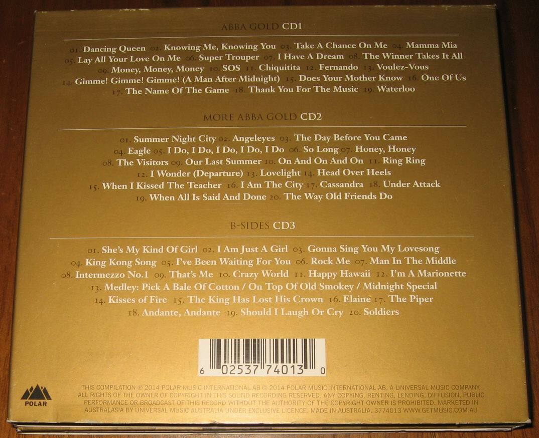 ABBA - Gold (Greatest Hits) 40th Anniversary Edition (2014) 3CD / Dancing Queen