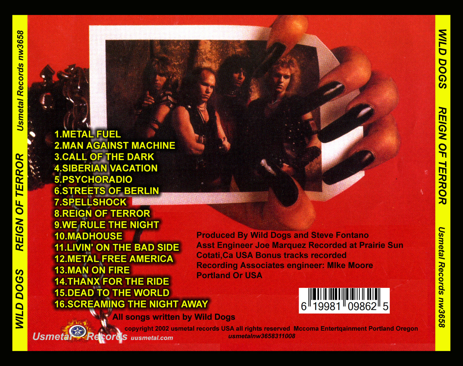 WILD DOGS REIGN OF TERROR CD w page dedicated to deen in inser
