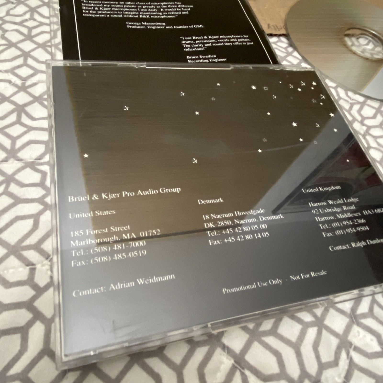 Brüel & Kjær Pro Audio Group (CD, 1989) TEC Awards Winner Ambient Electronic