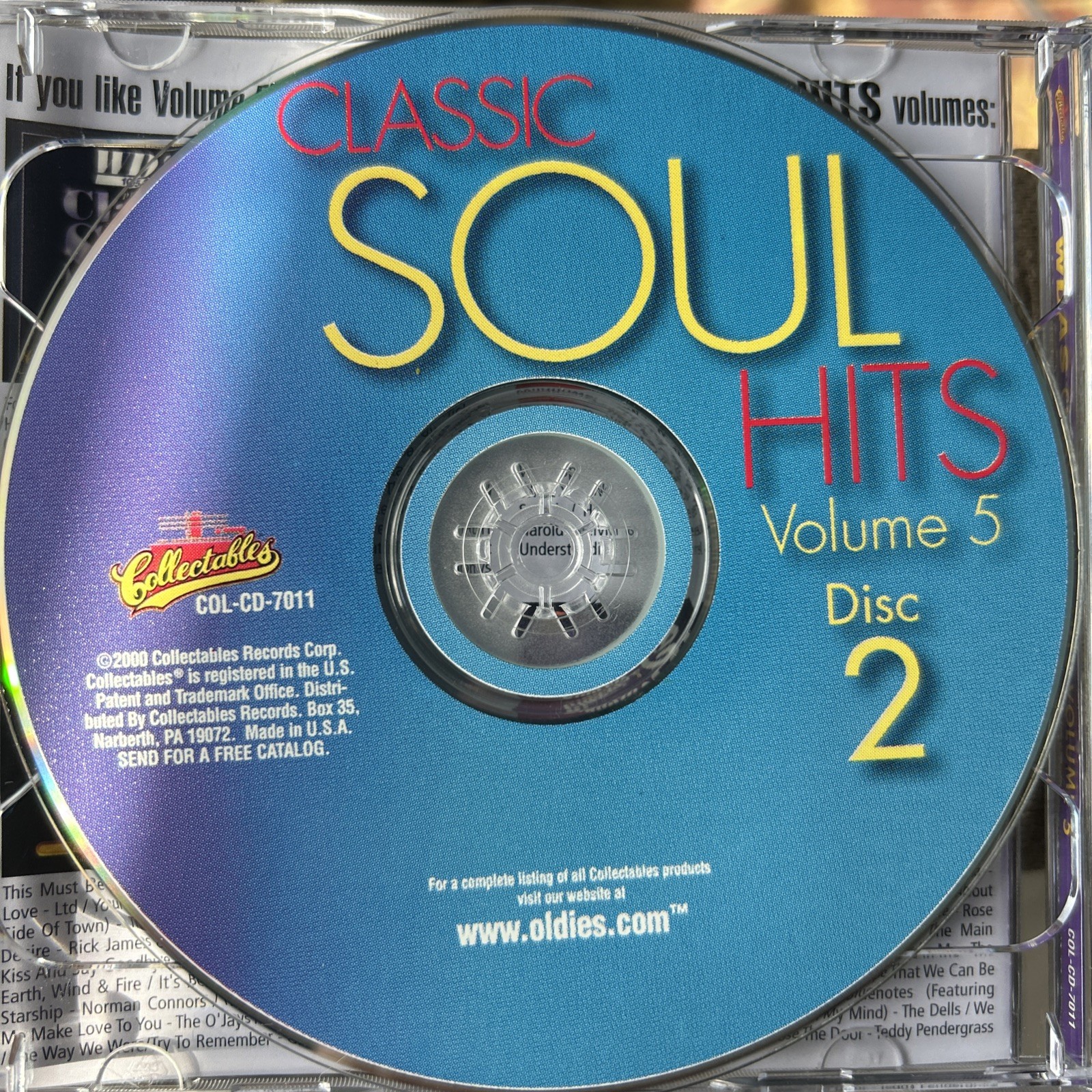 WDAS 105.3 FM Classic Soul Hits Volume 5 2-CD Set Collectables COL-7011 2000