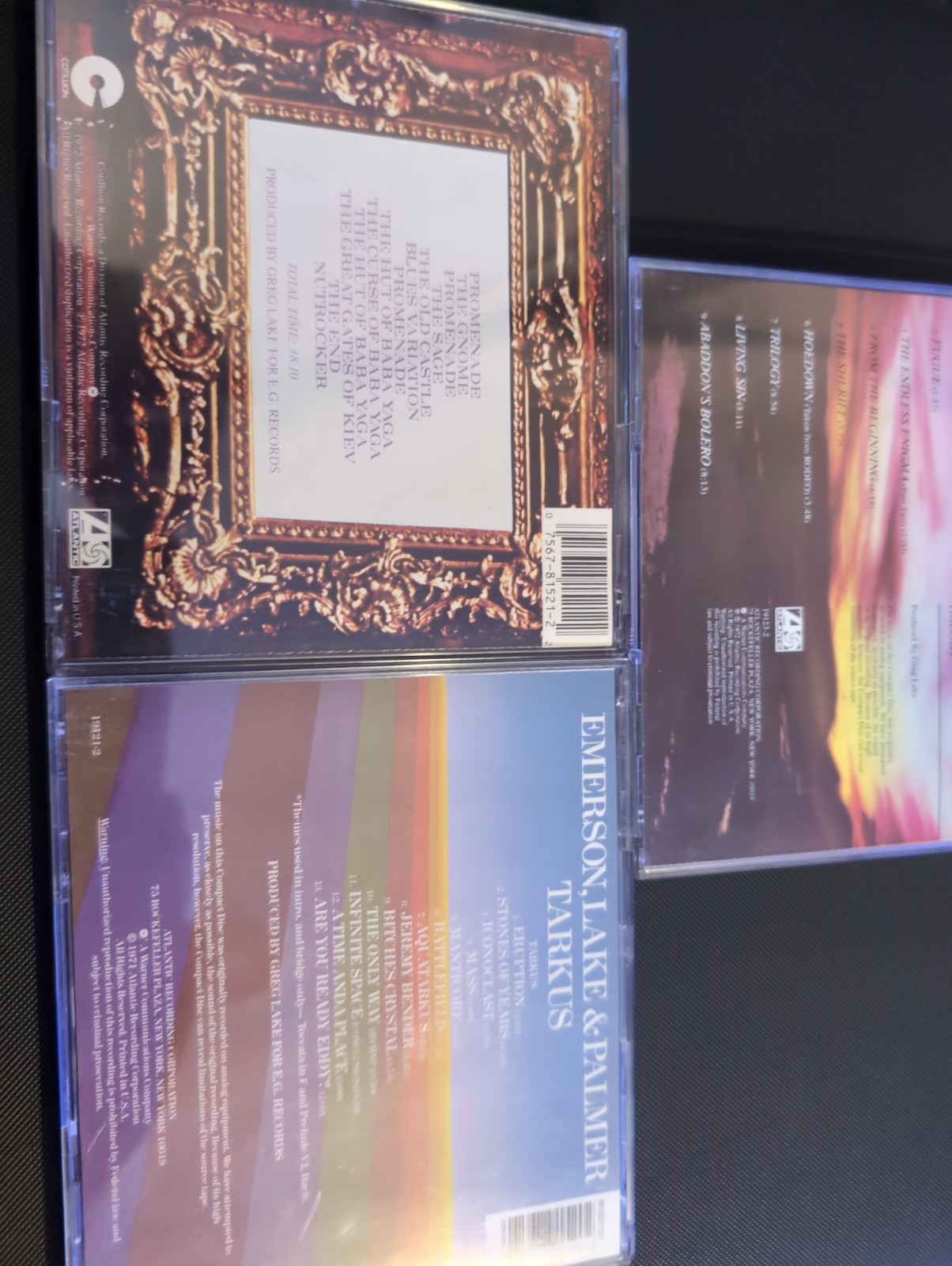 Emerson, Lake & Palmer 3 CD Lot: Trilogy, Tarkus, Pictures At An Exhibition