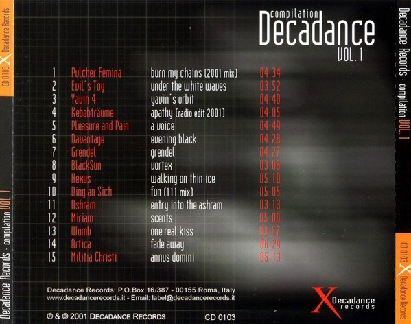 V/A - Decadance Compilation Vol. 1 CD EBM Darkwave Italy NEW, SEALED!