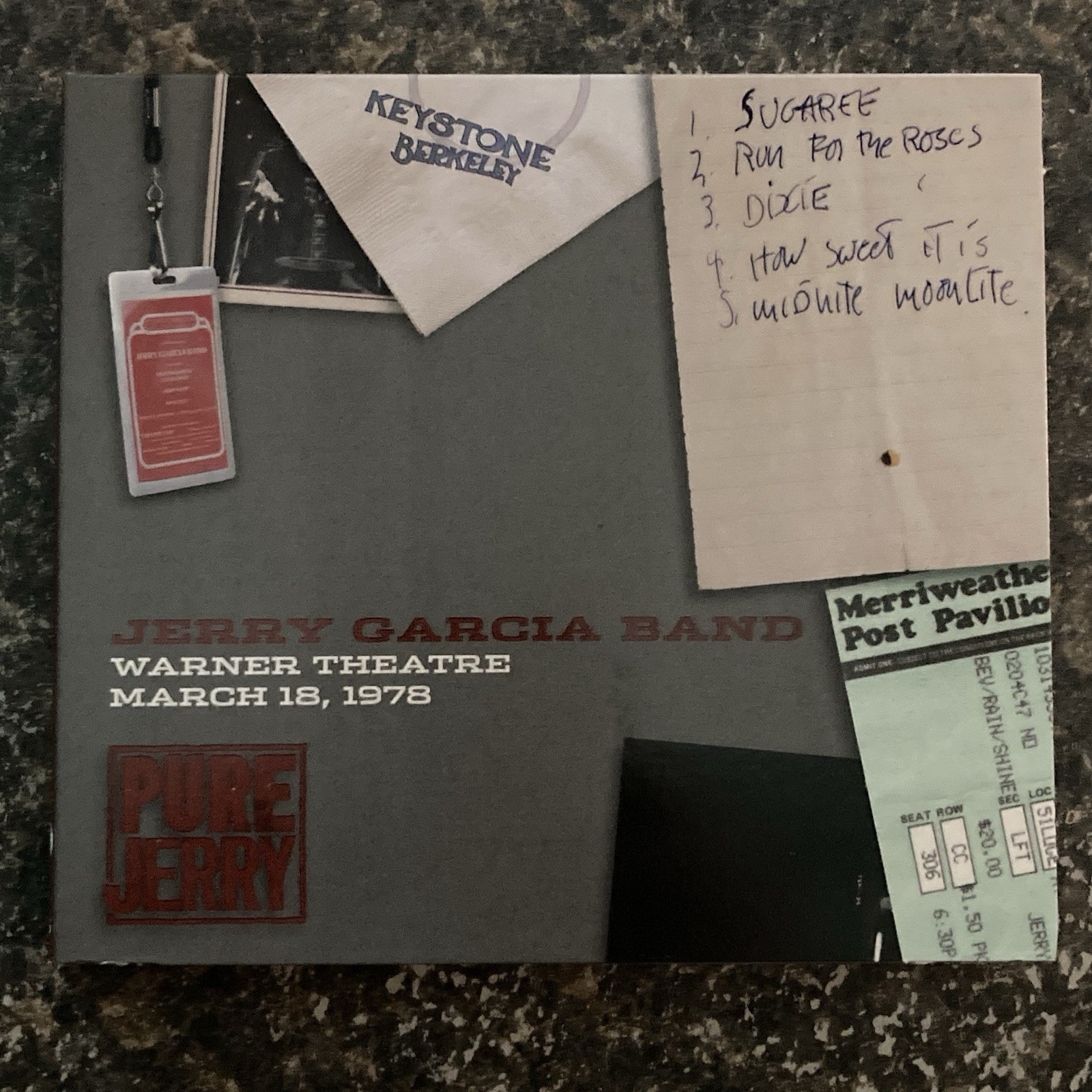 Jerry Garcia Band Pure Jerry Warner Theatre March 18, 1978 2CD Set Album