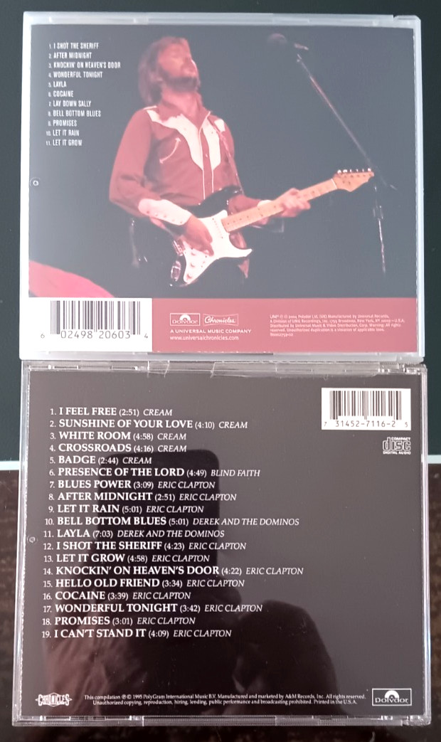 Lot of 2 Eric Clapton CDs - The Best Of & Cream Of Clapton