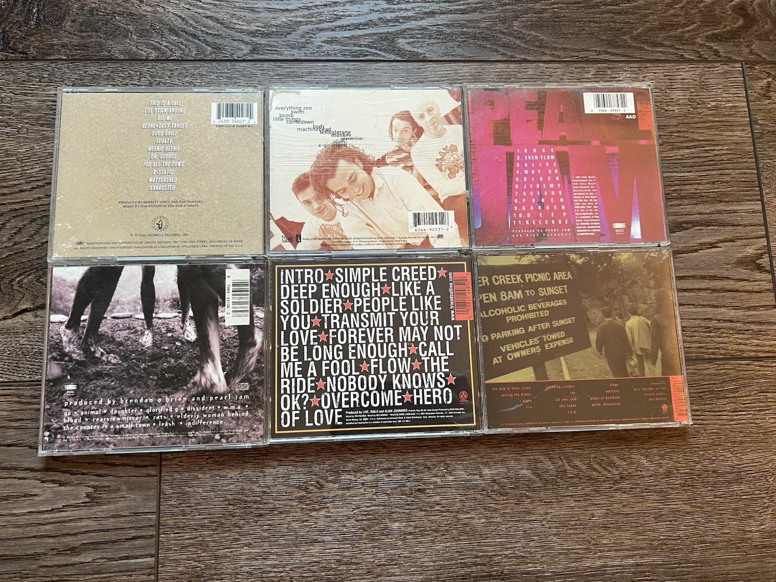 90's/2000’s Grunge / Post-Grunge 6 Cd Lot - Pearl Jam, Live, Bush, Foo Fighters