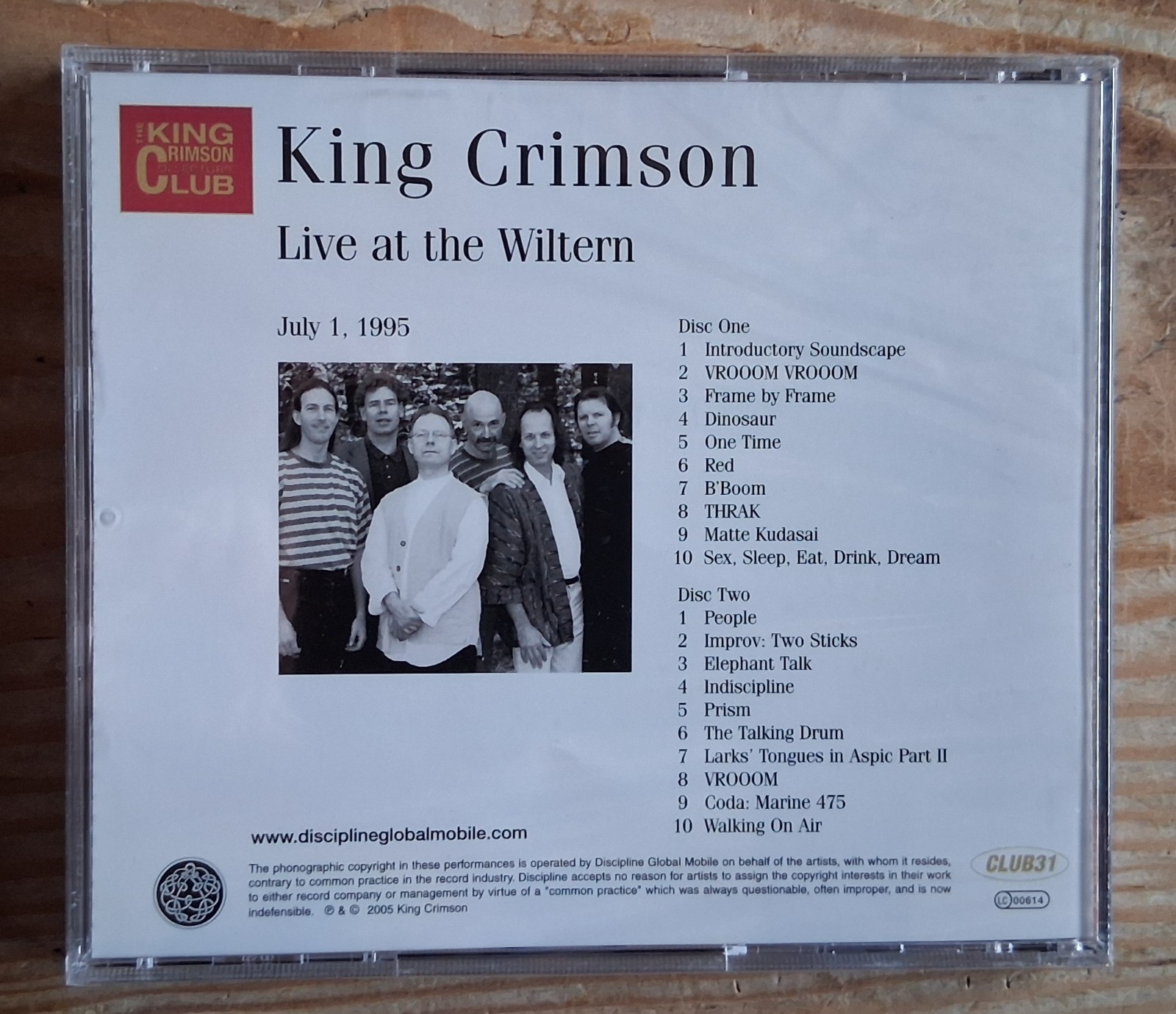 New / Sealed KING CRIMSON Live at the Wiltern July 1st 1995 2 cd set