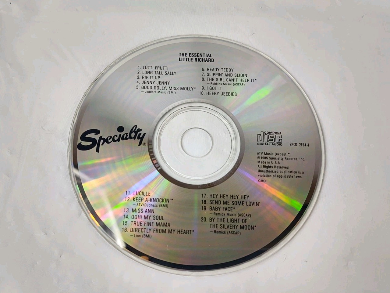 The Essential Little Richard CD 1985 Specialty Records USA Vintage Rock And Roll