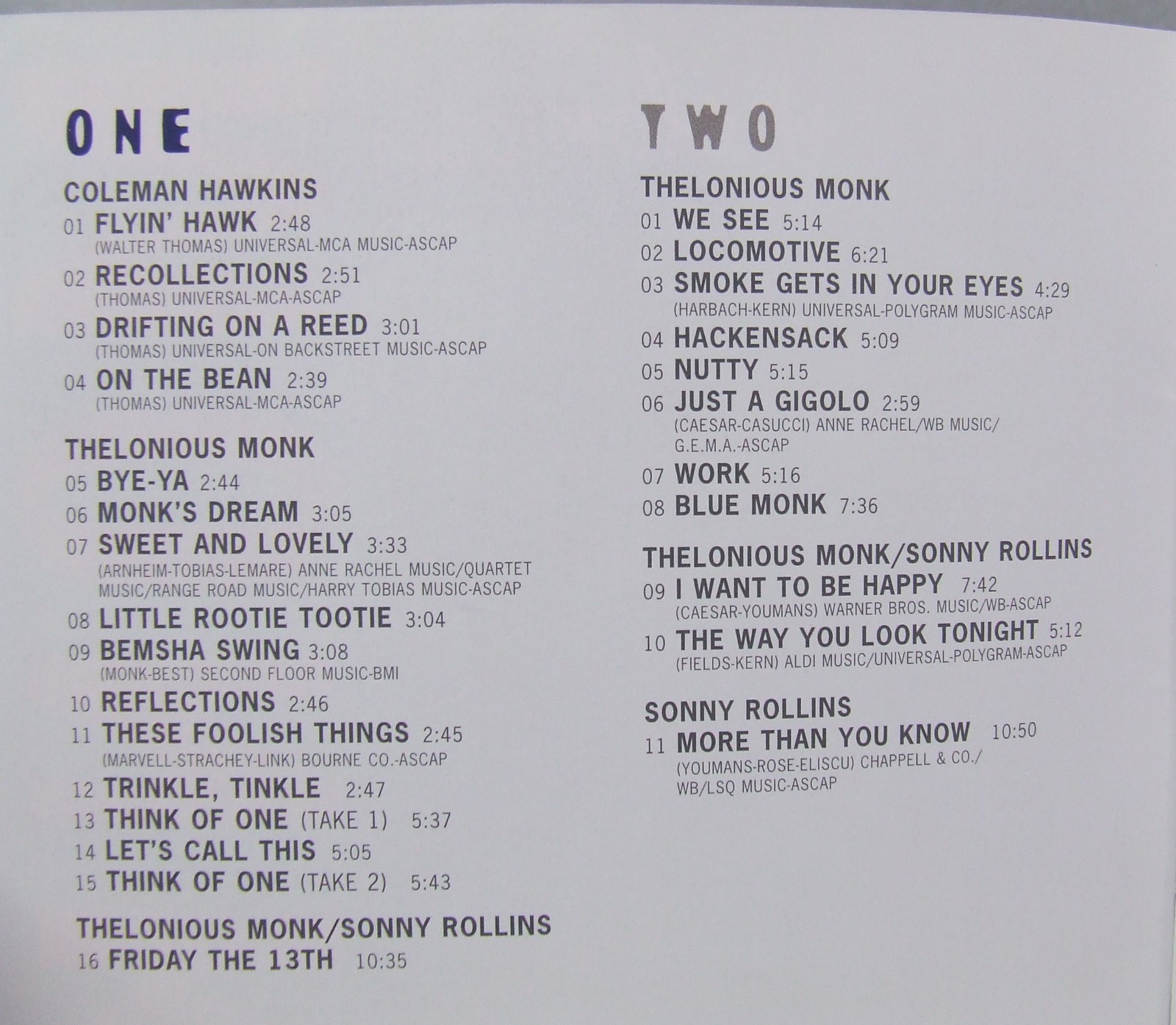 Thelonious Monk - The Complete Prestige Recordings (3 CD Box Set, 2000)