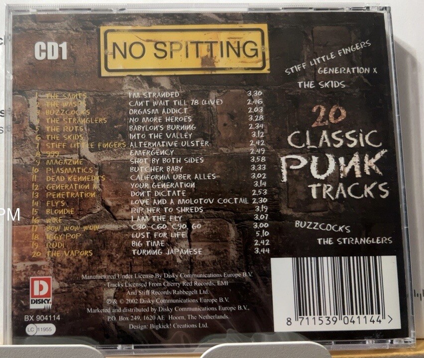 Rare No Longer Made CD 20 Classic Punk Tracks The Vapors Dead Kennedys Plasmatic