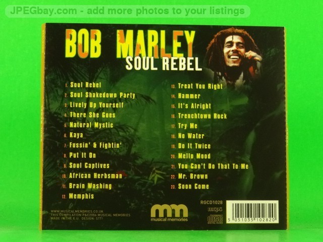 BOB MARLEY SOUL REBEL (606) 20+ Track CD Album Picture Sleeve MCPS