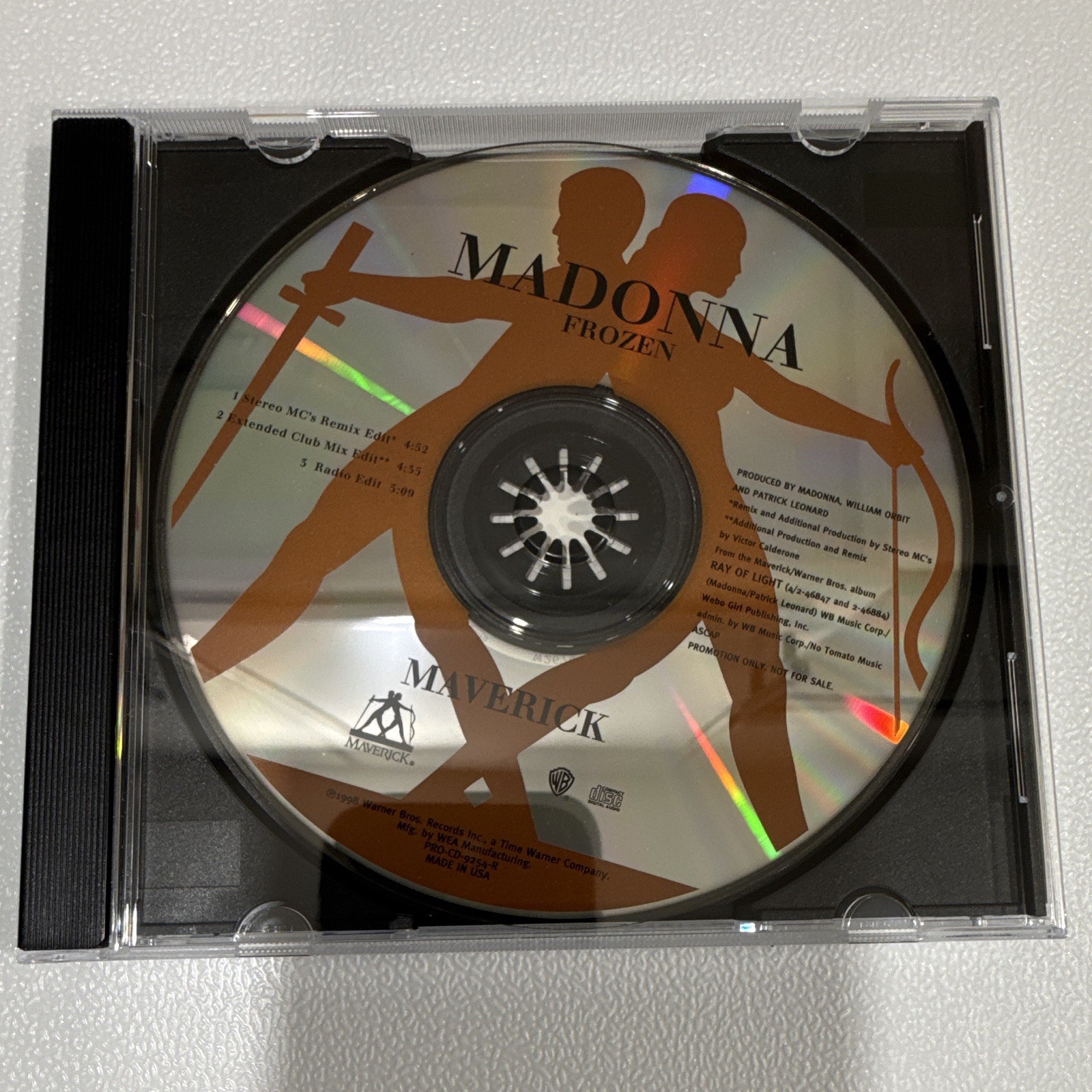 MADONNA “Frozen” PROMO CD Single Maverick 1998 w/ Remix Edits for Collectors