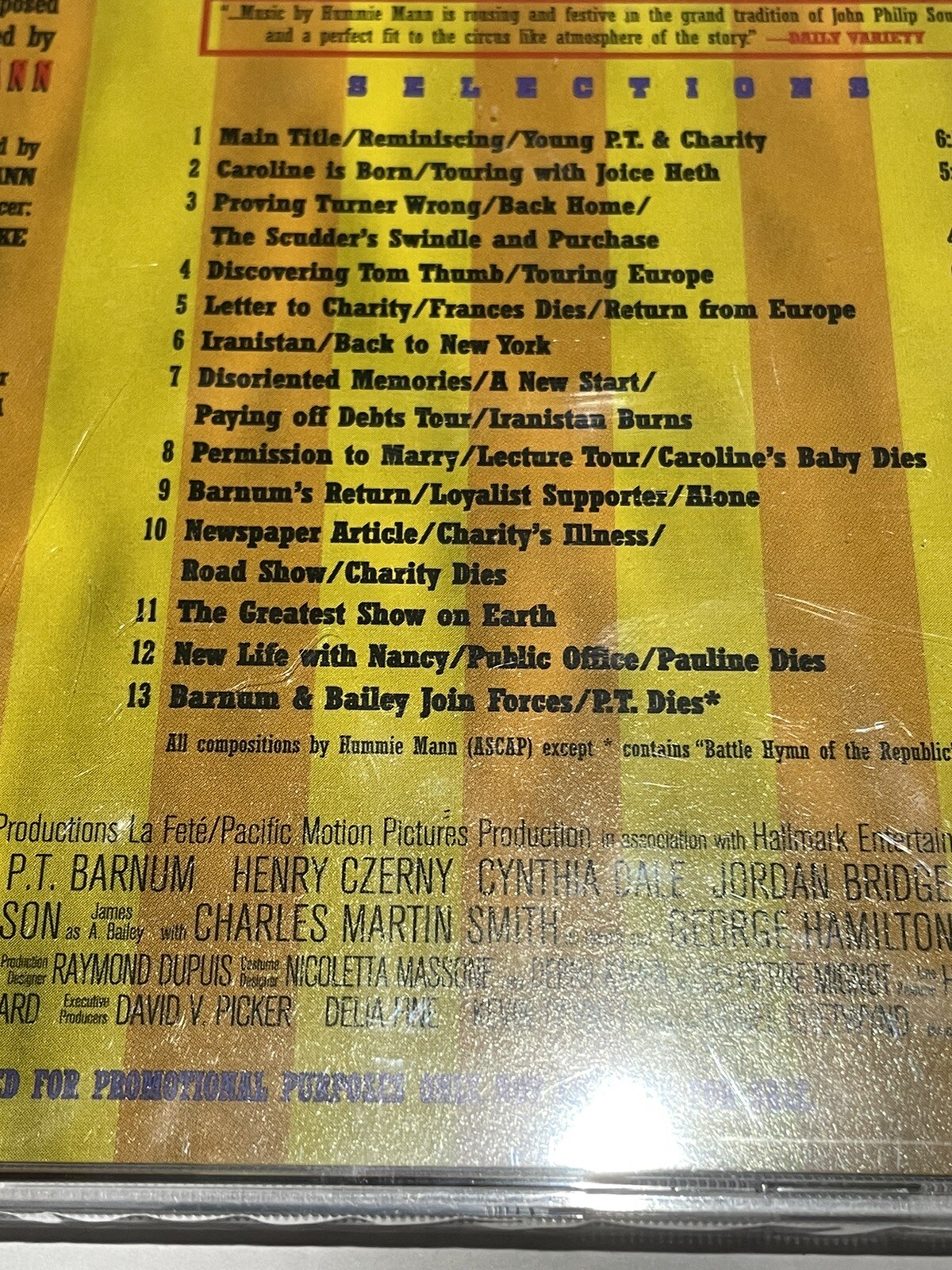 Hummie Mann ‎ P.T. Barnum CD Original Motion Picture Score Album Promo Sealed