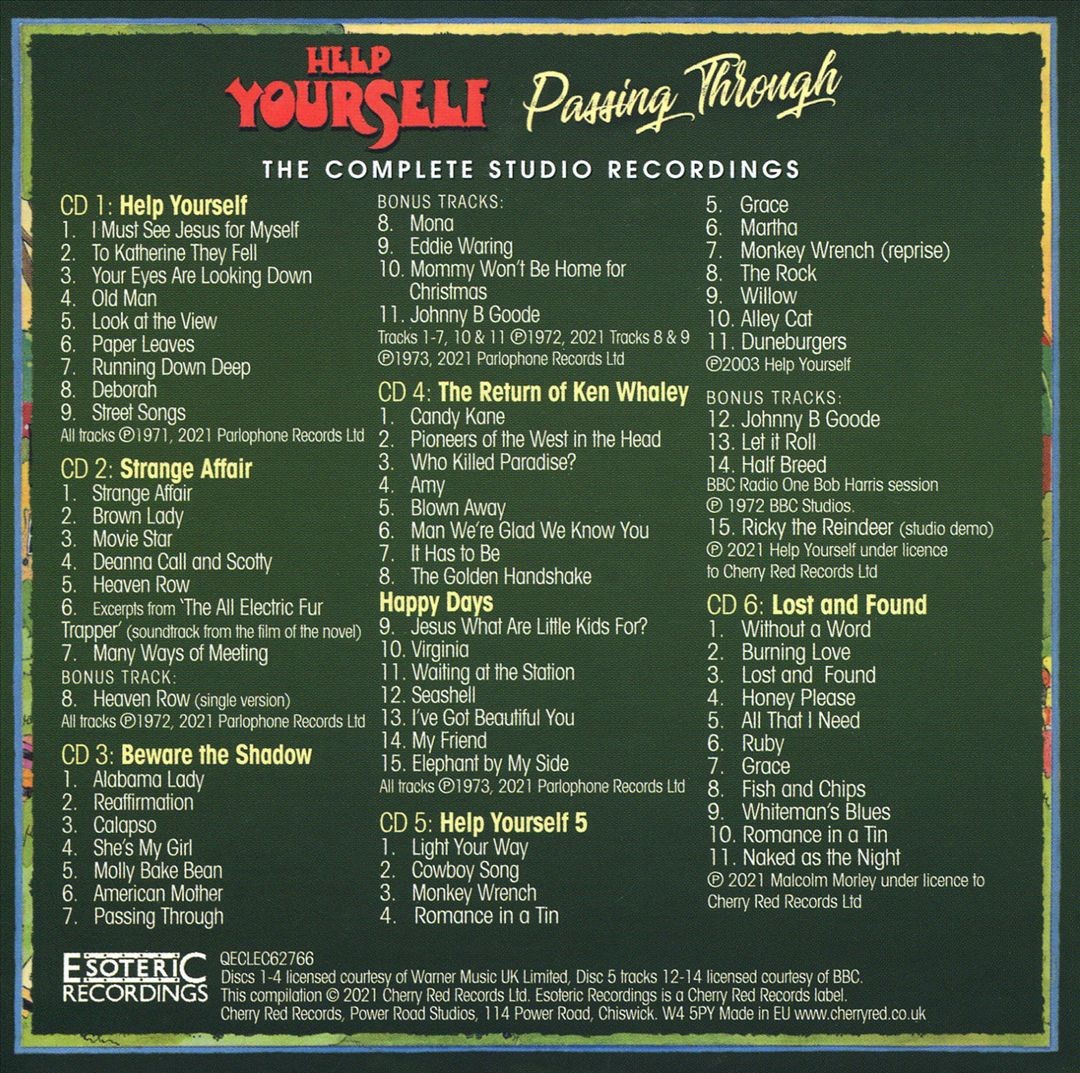 HELP YOURSELF PASSING THROUGH: THE COMPLETE STUDIO RECORDINGS NEW CD