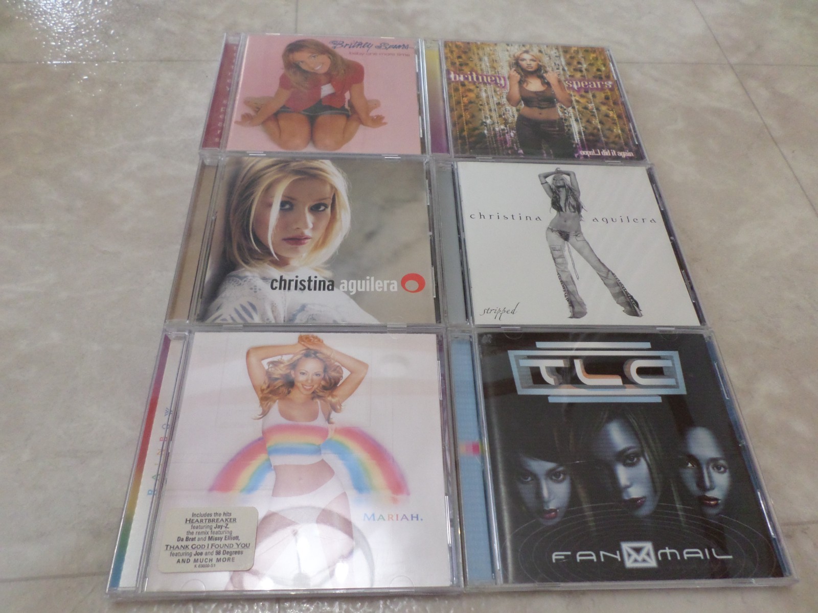 Lot of 6 POP CDs Britney Spears, Christina Aguilera, TLC, Mariah Carey