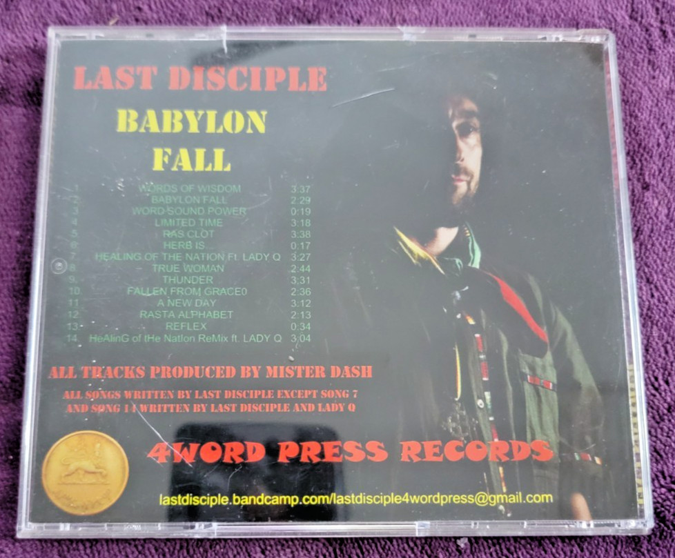 Last Disciple ~ Babylon Fall ~ Rasta Roots Reggae CD, 4Word Press, 2010s