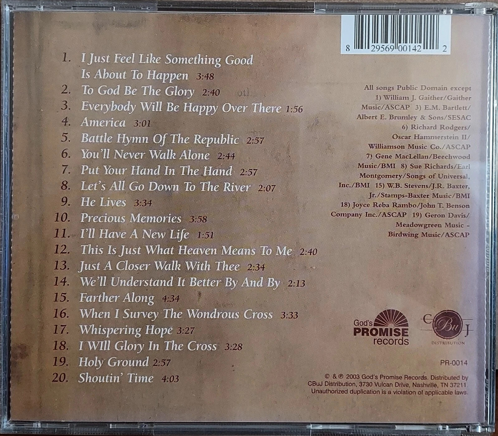 Gospel Classics Volume 2 A Collection of 20 Classic Songs ~~Southern Gospel~~